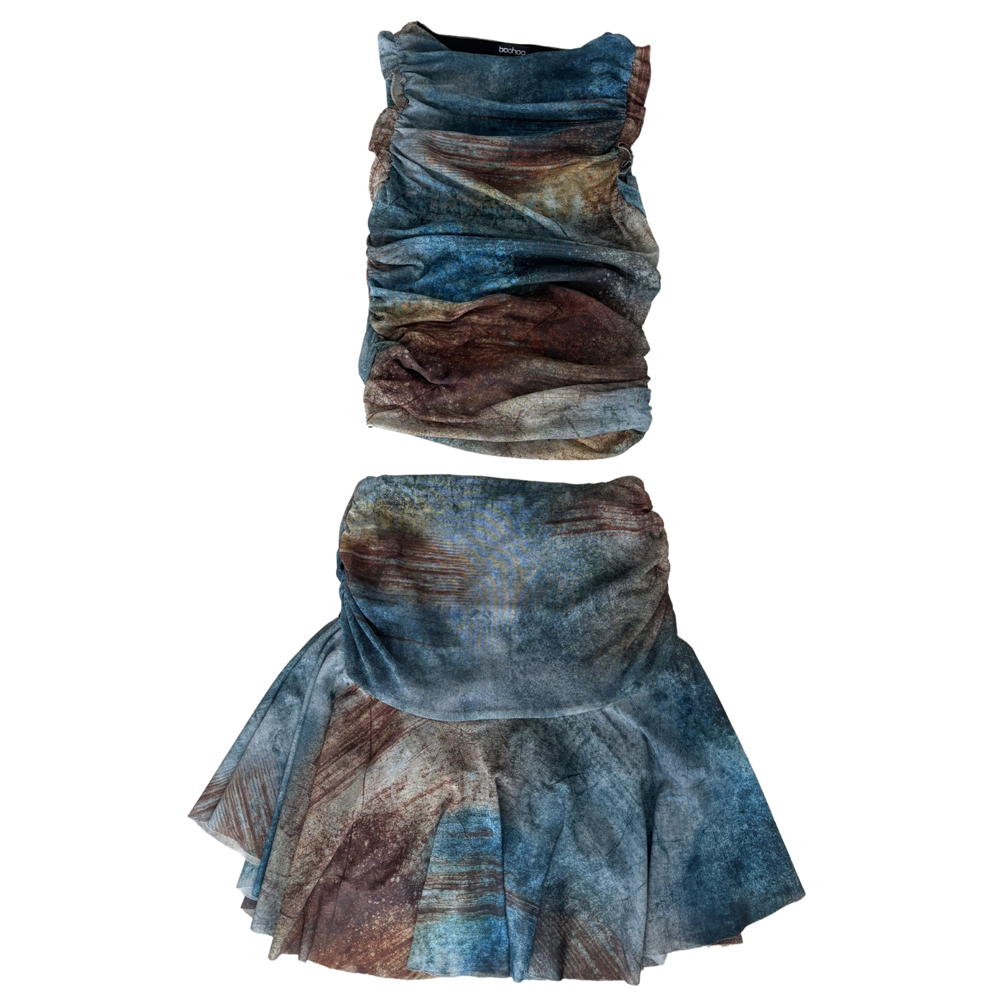 Boohoo Blue & Green Abstract Co-Ord