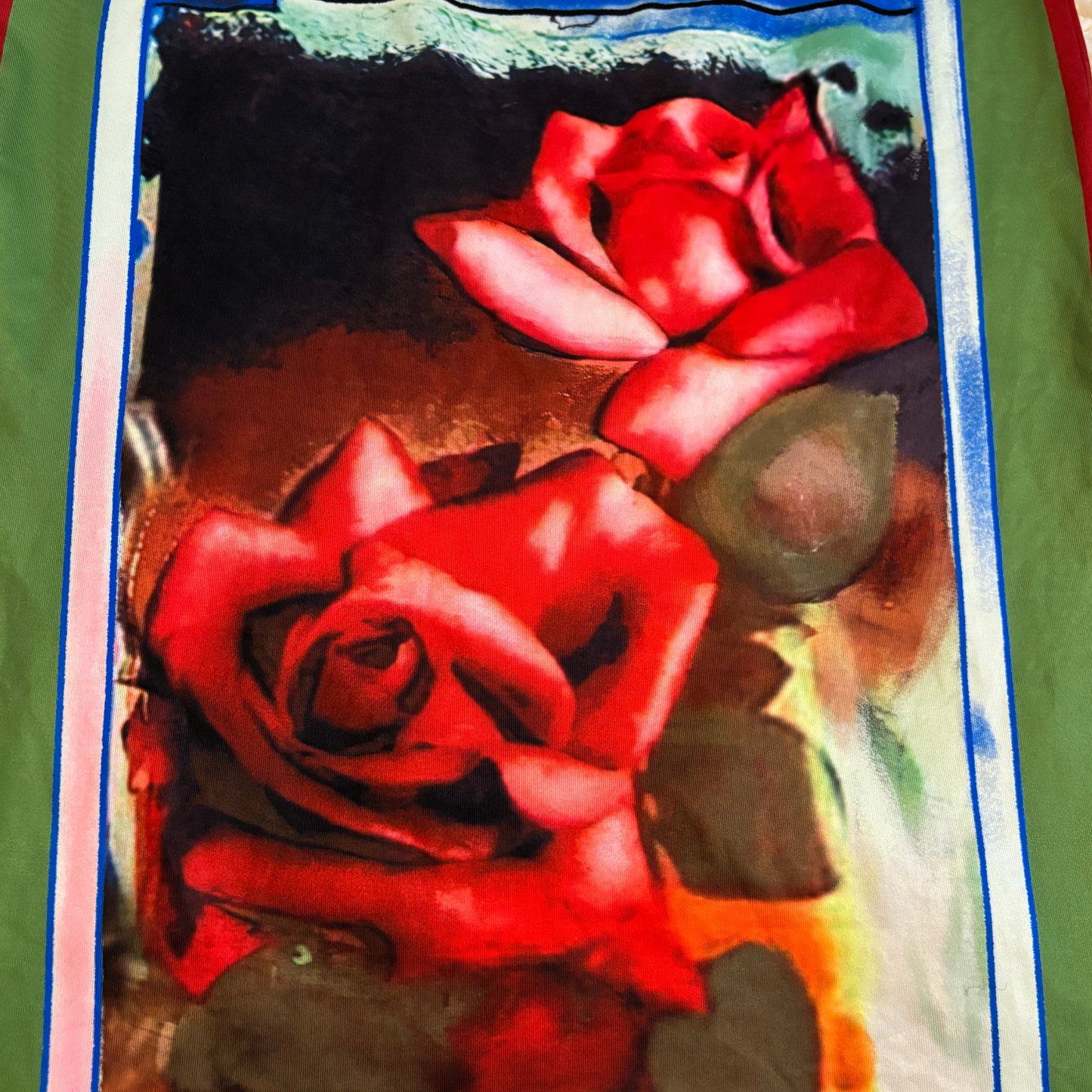 Rose Design Midi Skirt