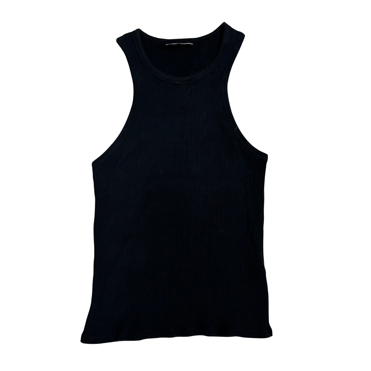 Black Ribbed Halterneck Top