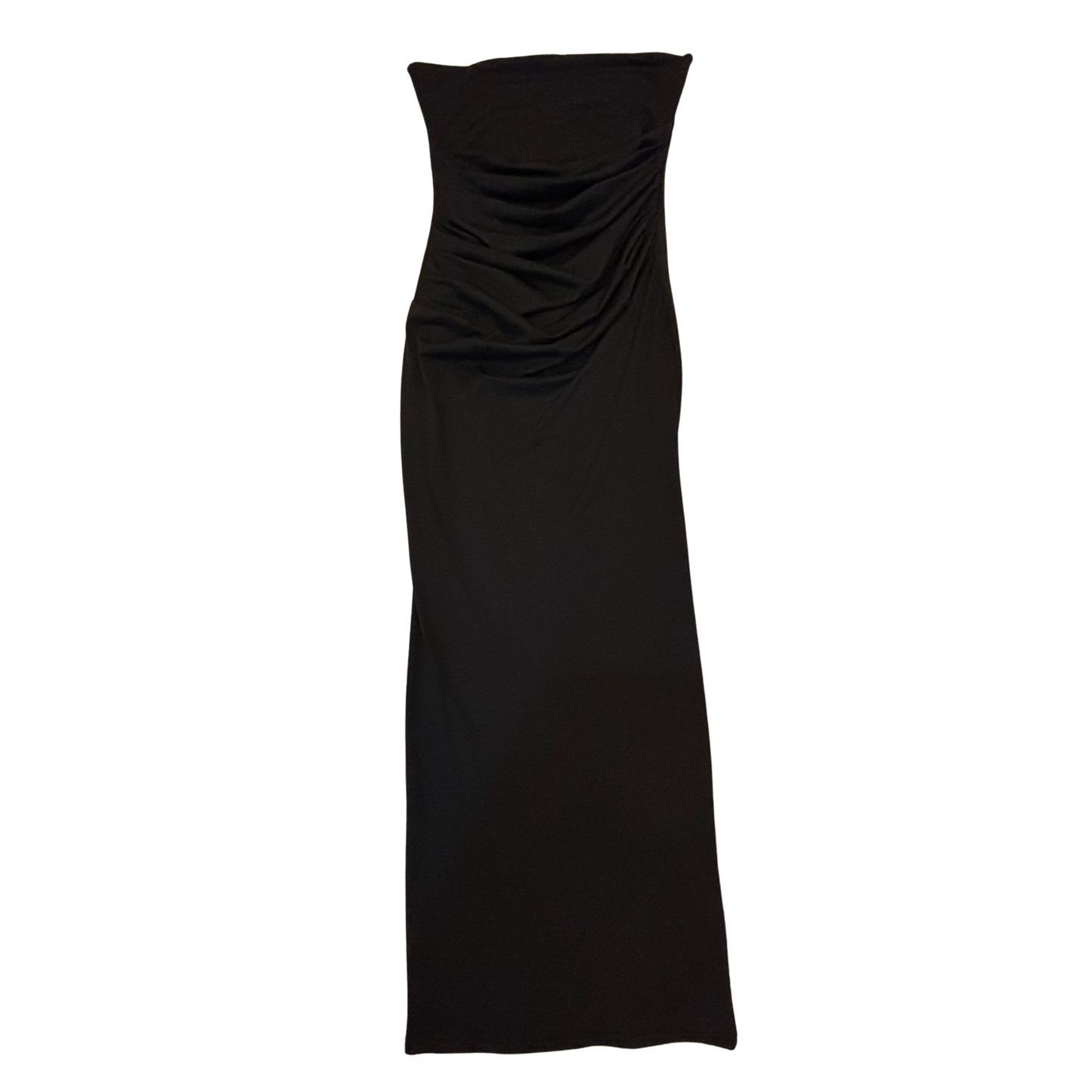 Black Halterneck Ruched Maxi Dress