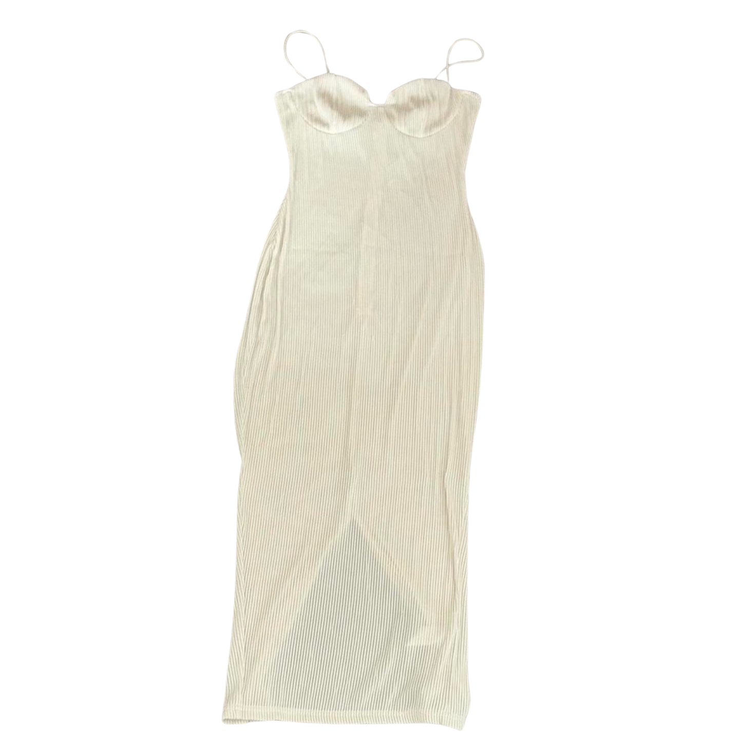 PLT Cream Plisse Maxi Dress