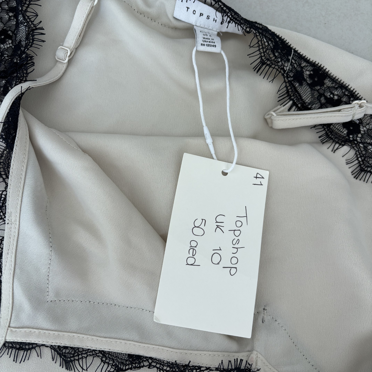 Topshop Satin & Lace Top