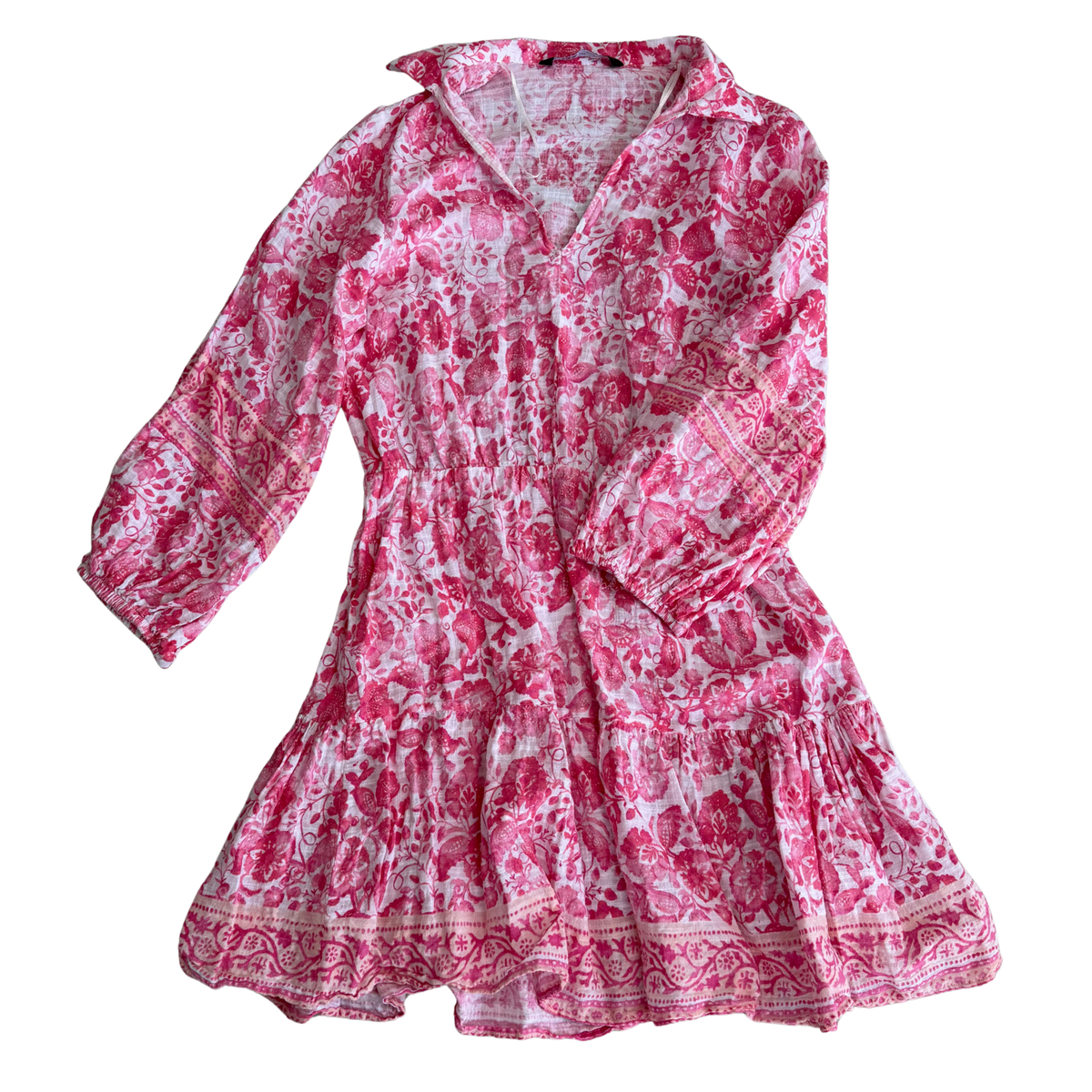 Zara Pink & White Floral Mini Dress