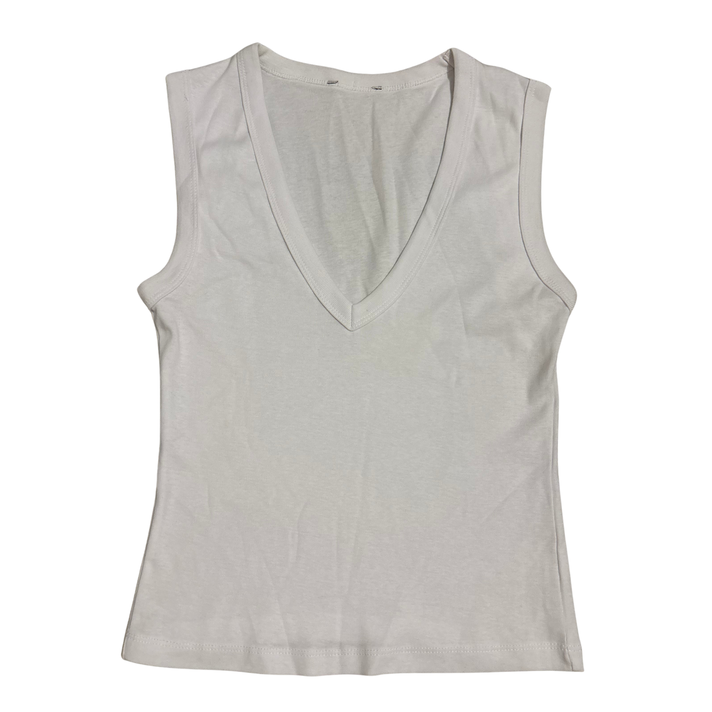 White V Neck Tank Top