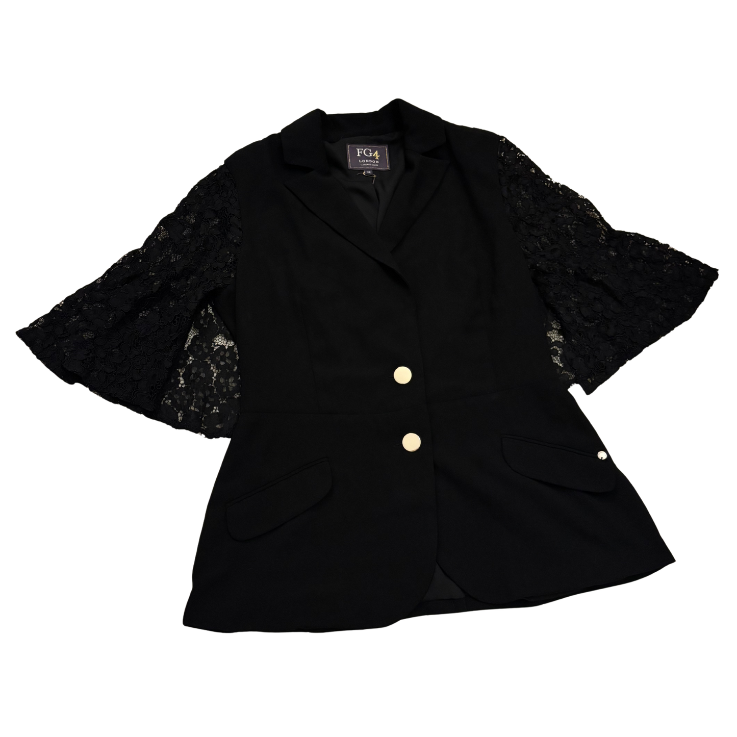 Black Lace Sleeve Blazer