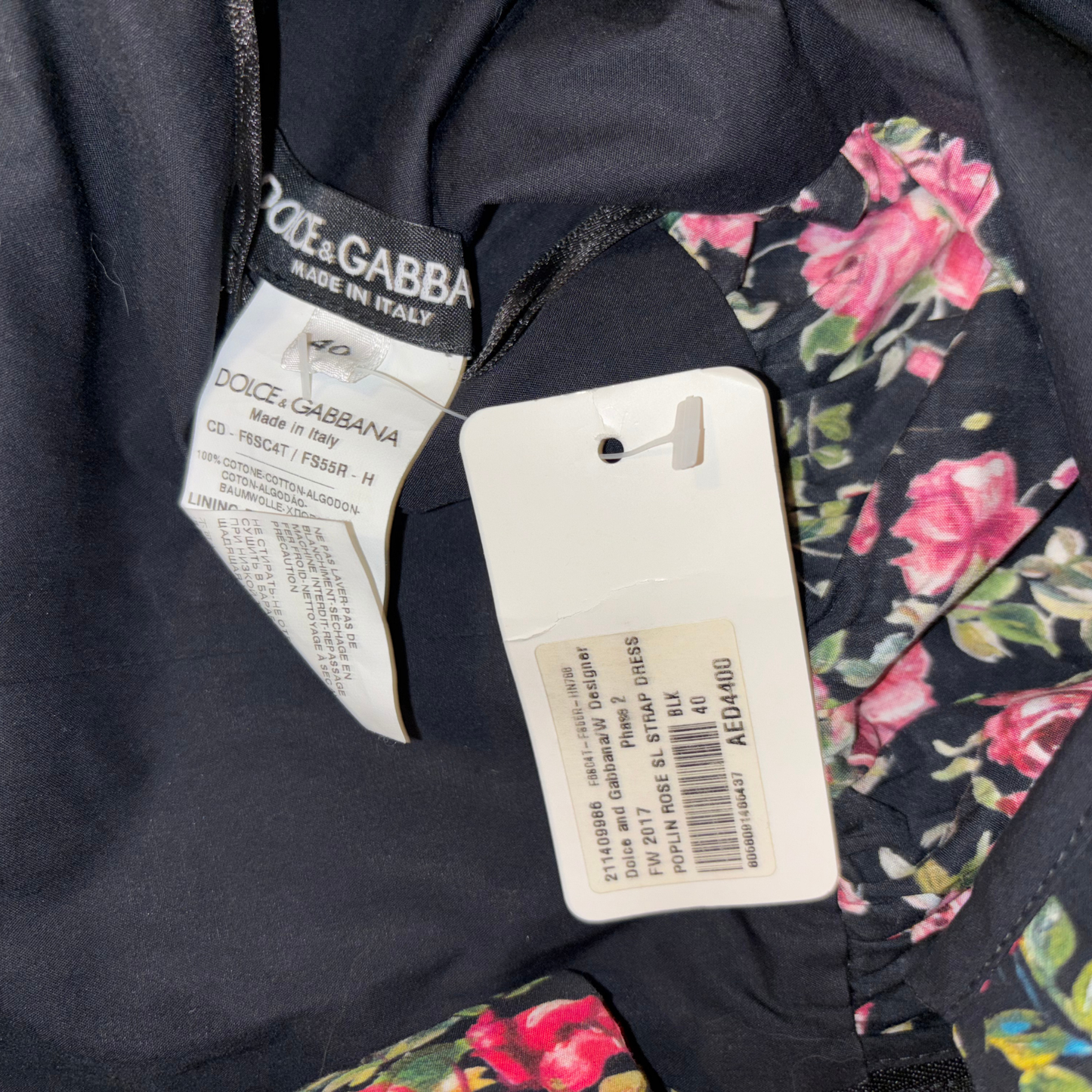 Dolce & Gabbana Poplin Rose Dress