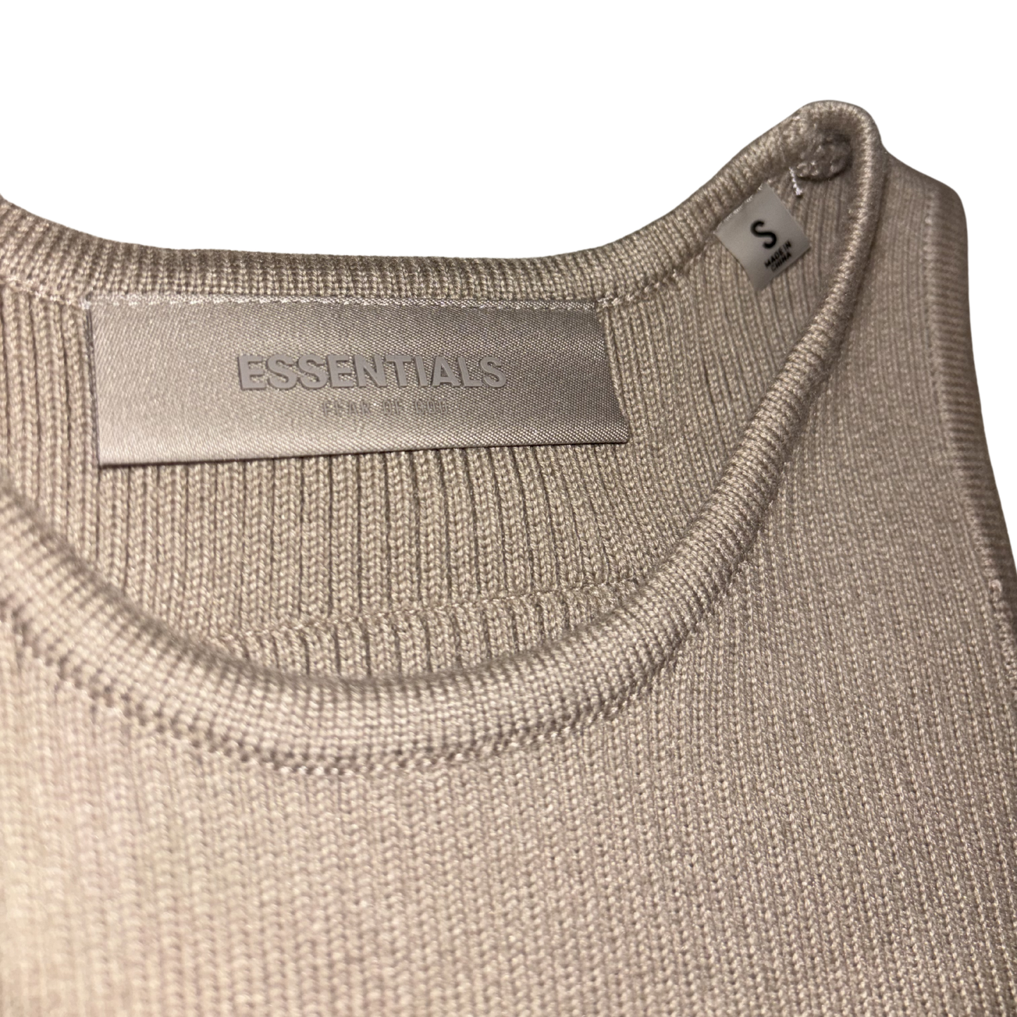 Essentials Brown Ribbed Crop Top