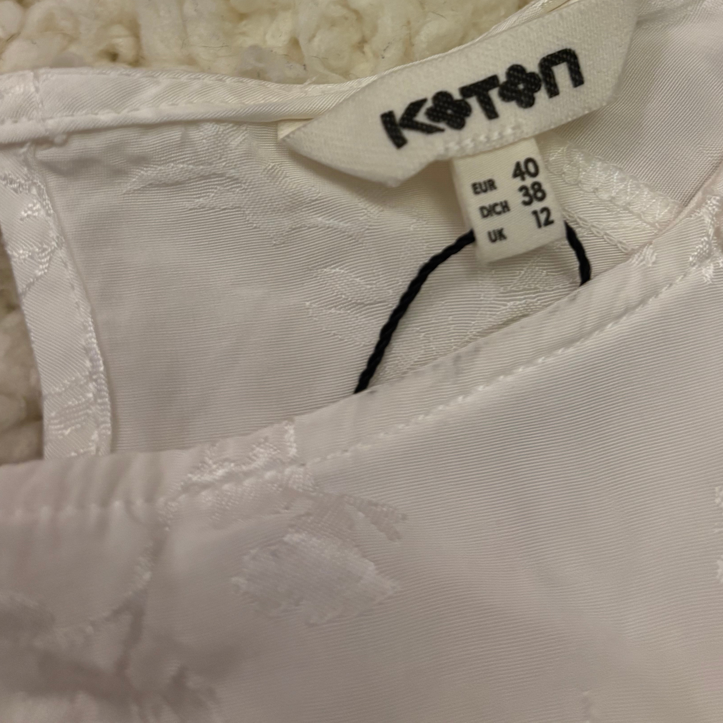 Koton White Floral Flow Sleeve Top