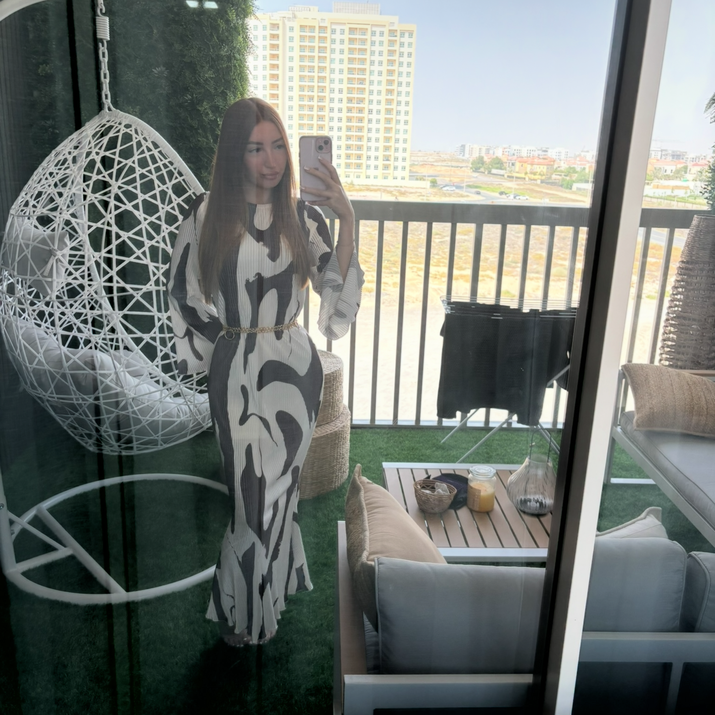 Black & White Textured Maxi Dress