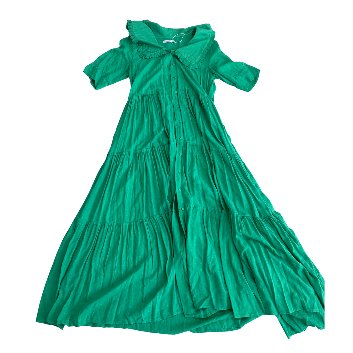 'Reserved' Green Short Sleeve Maxi Dress