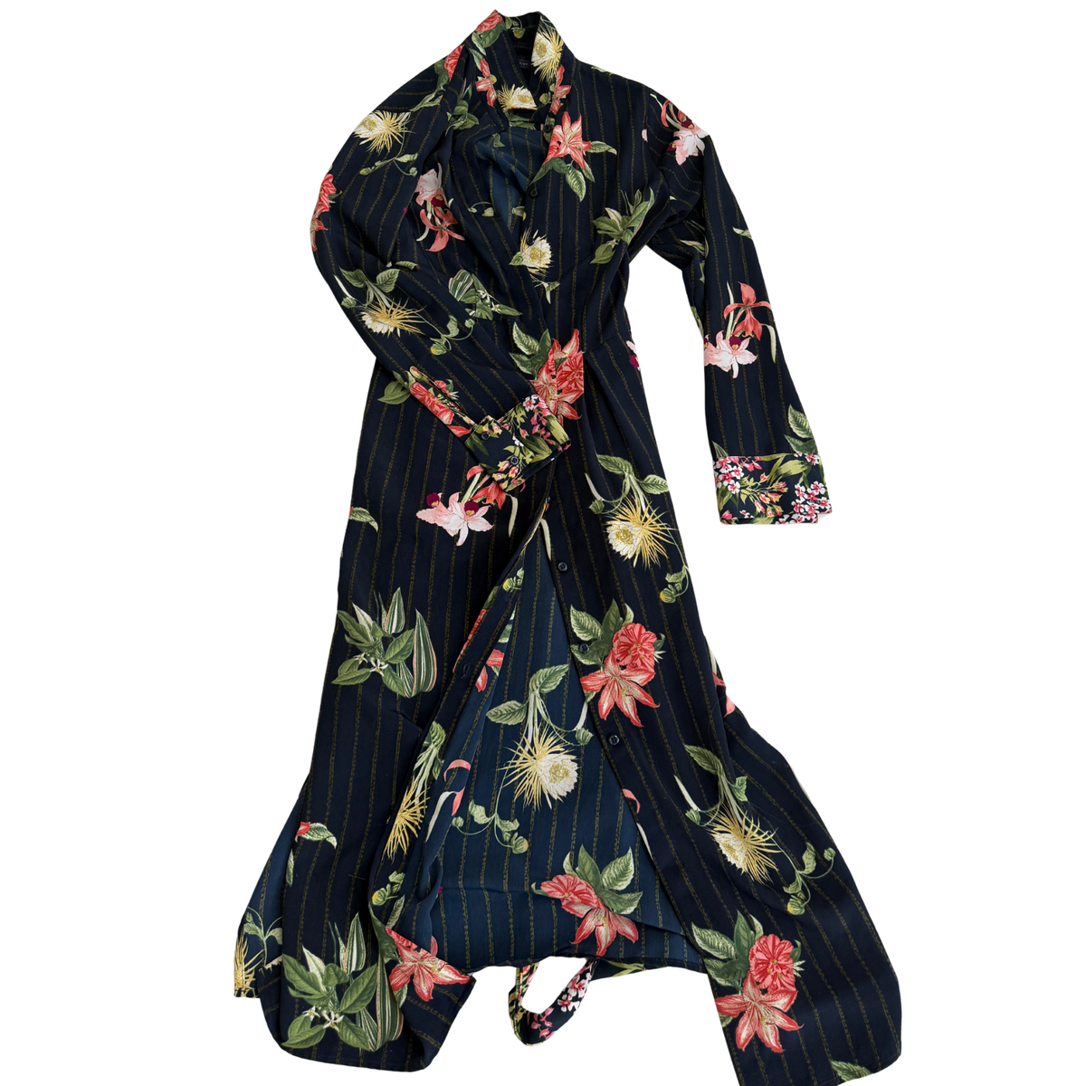 M&S Floral Striped Maxi Dress