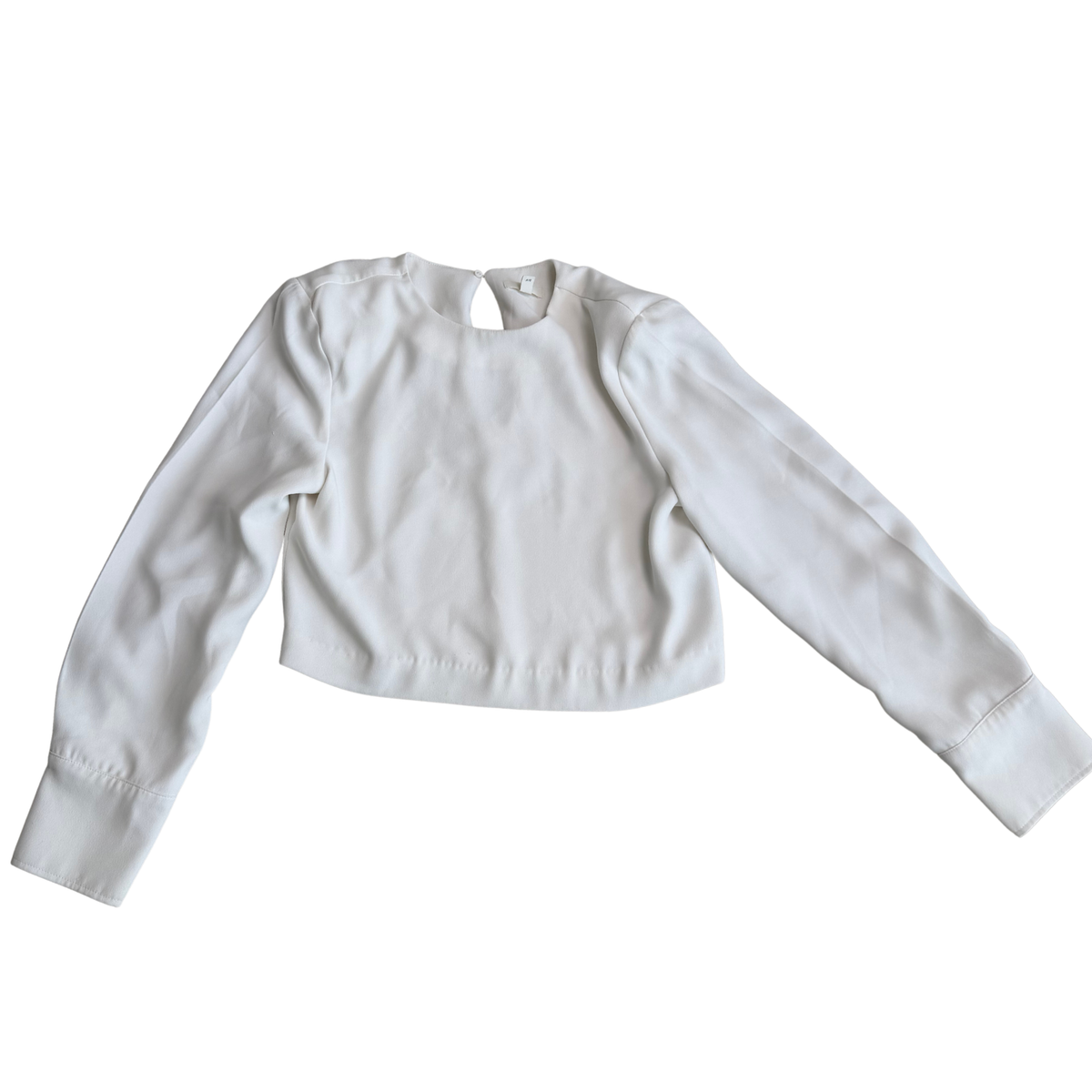 H&M White Shoulder Pad Cropped Top