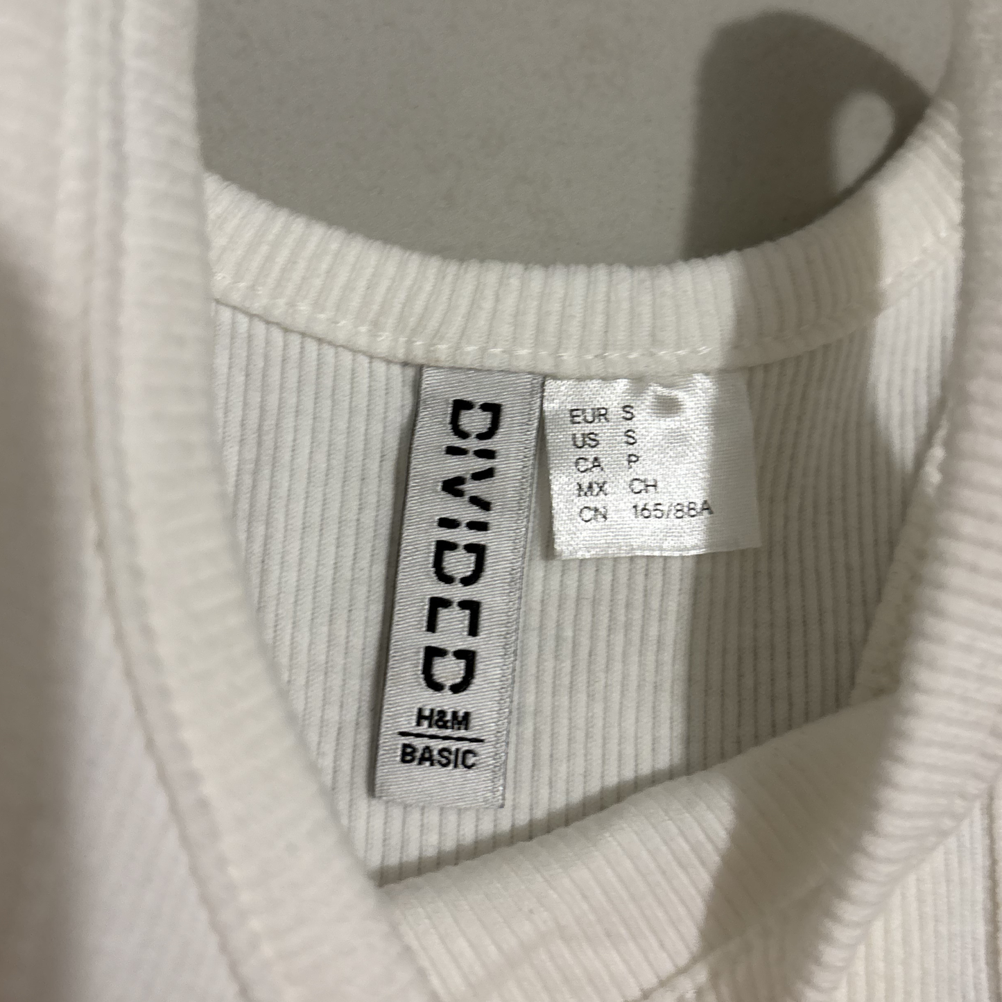 H&M White Ribbed Halterneck Tank Top