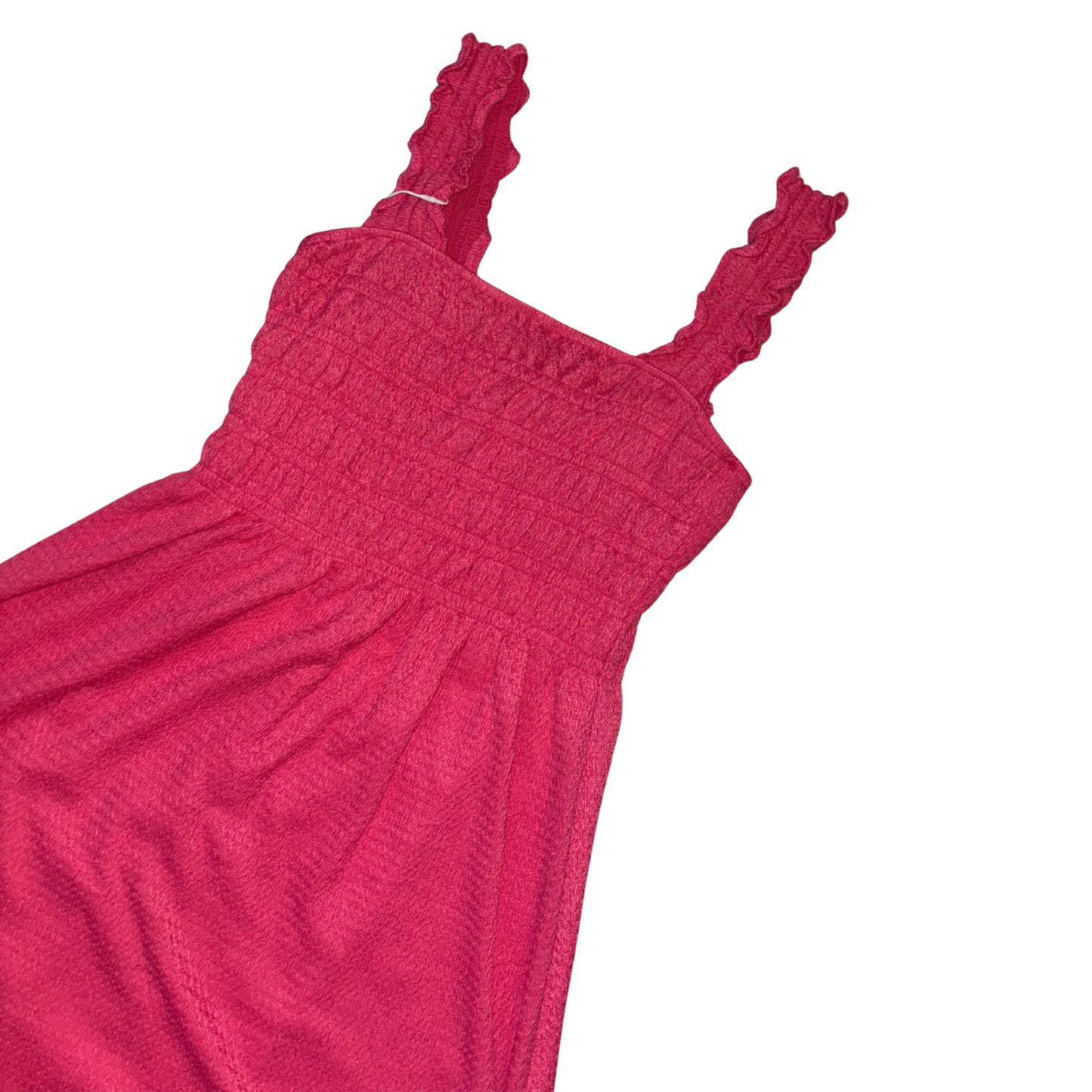 Pink Shirred Top Midi Dress