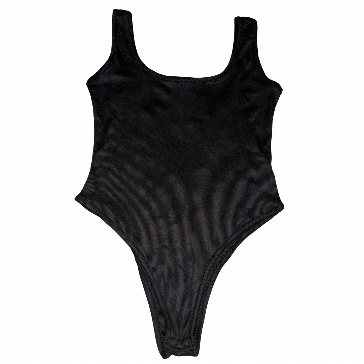 Black Ribbed Bodysuit