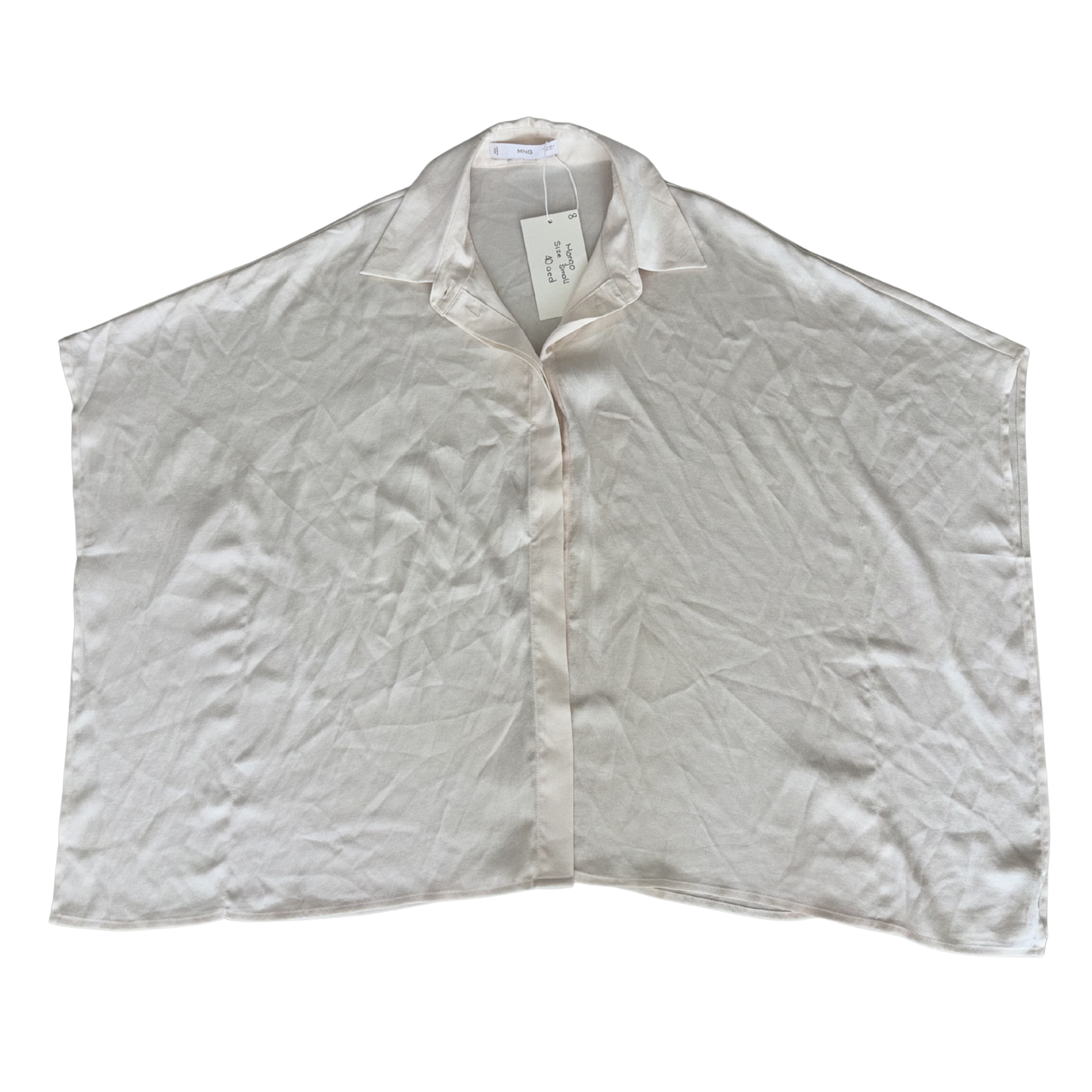 Mango Cream Satin Cape Top