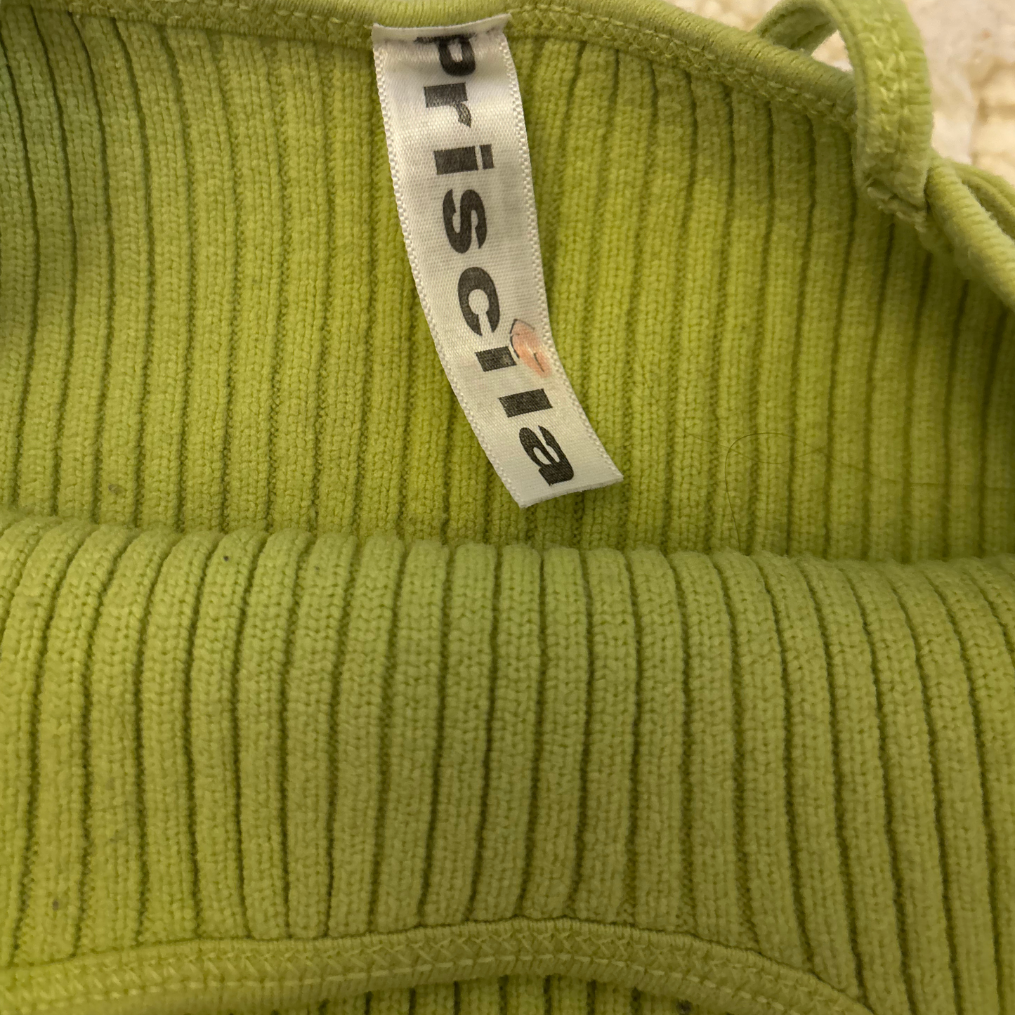 Priscila Green Ribbed Crop Top