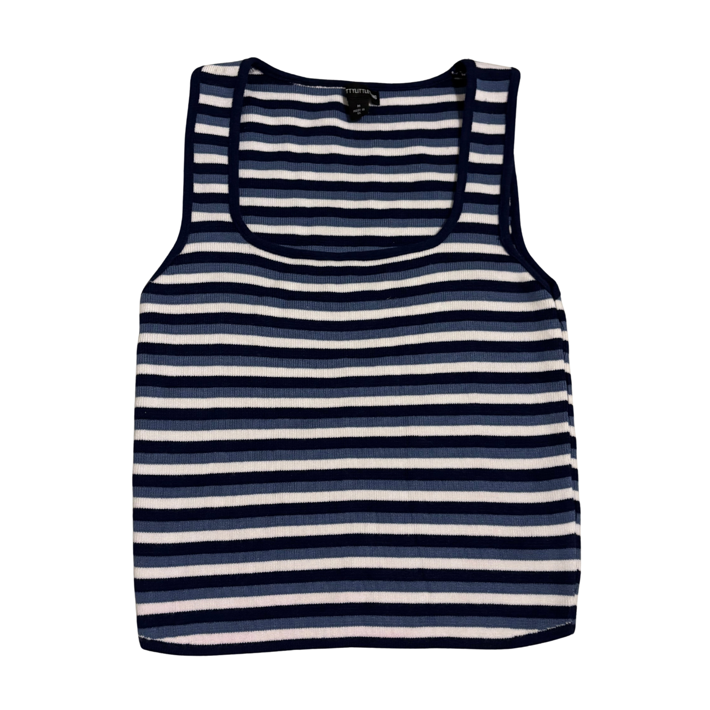 PLT Blue Knit Striped Top