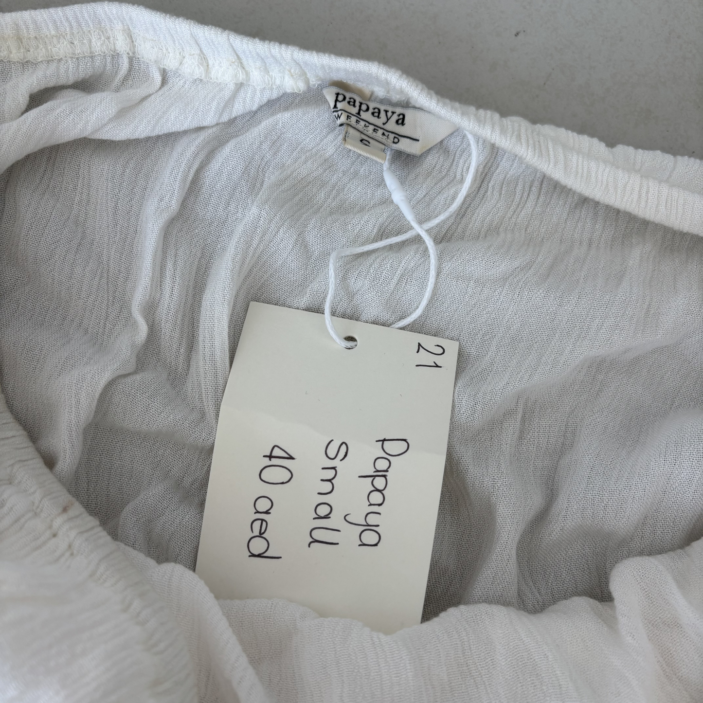 Papaya White Bardot Top