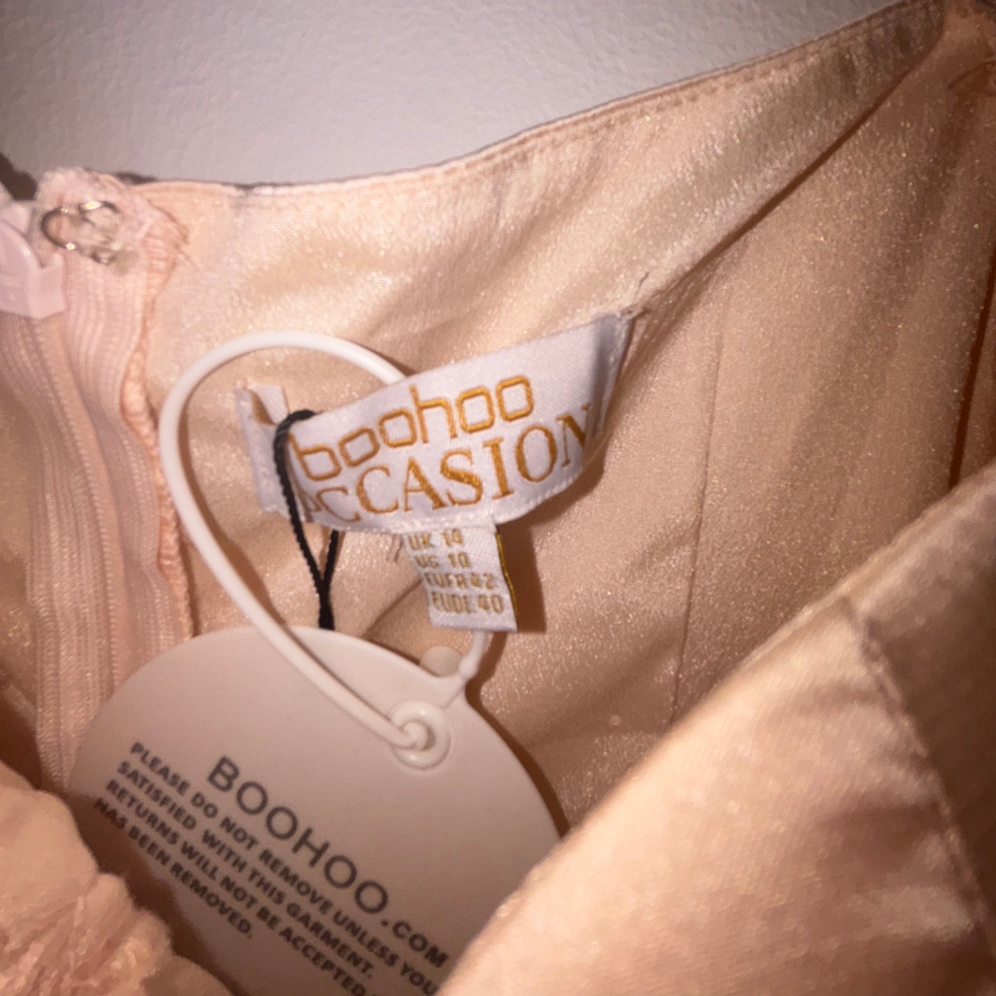 Boohoo Cream Satin Maxi Dress