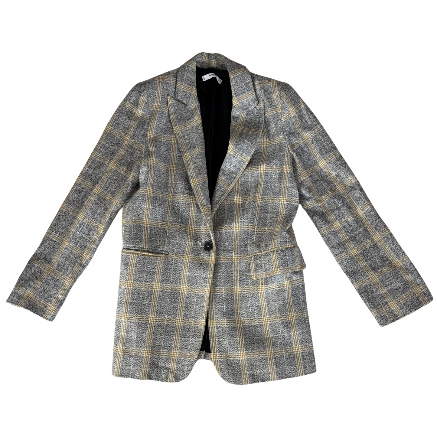 Mango Houndstooth Light Grey Blazer