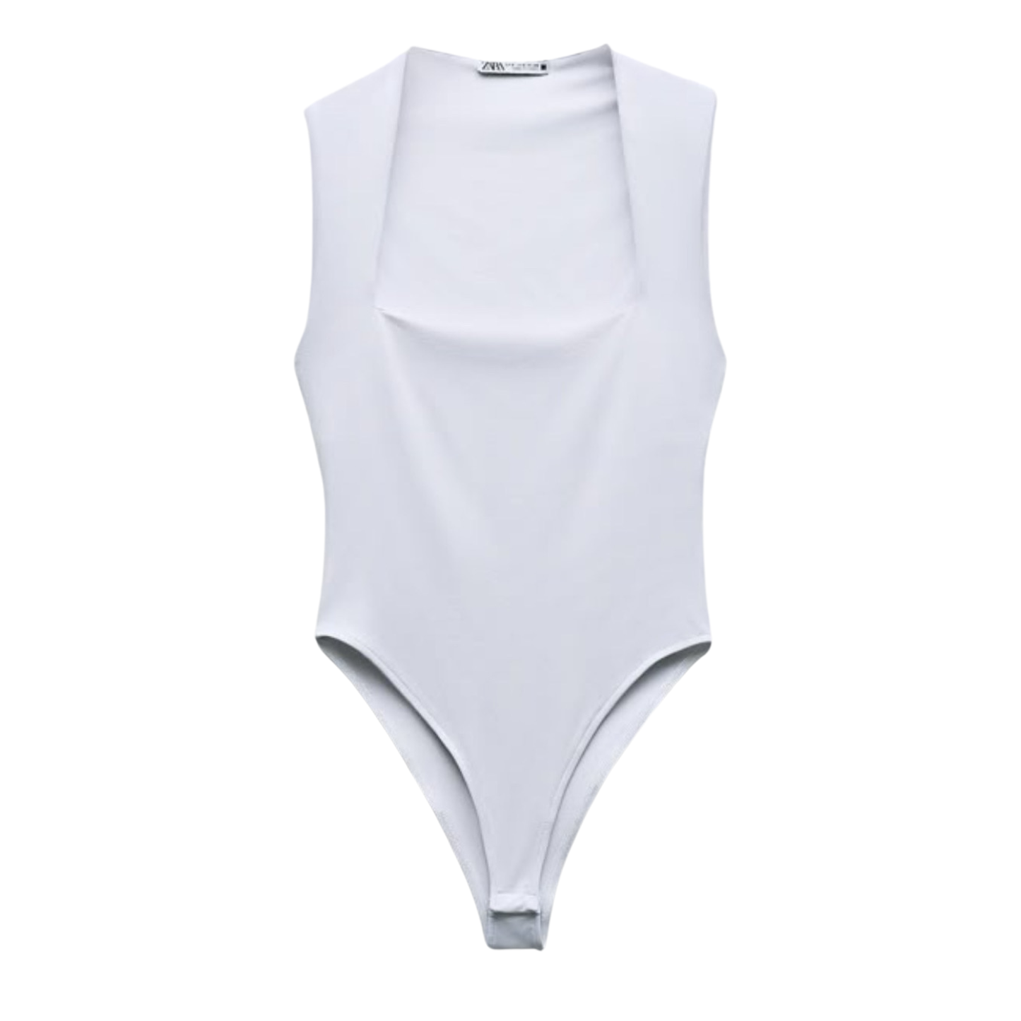 Zara White Square Neck Bodysuit