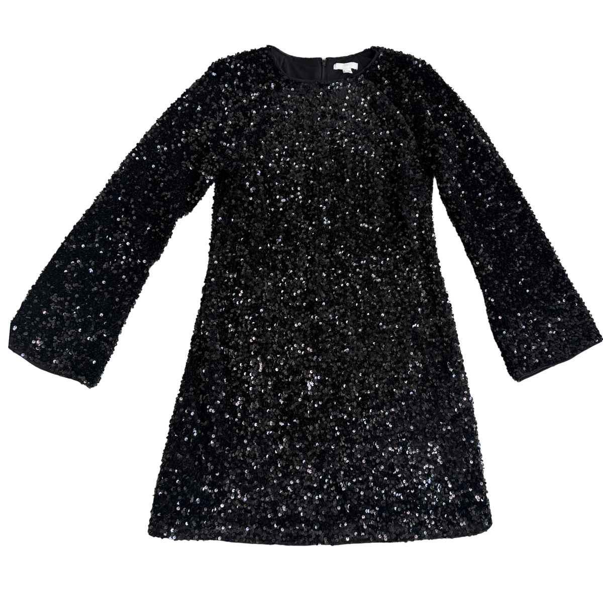 H&M Black Sequin Long Sleeve Mini Dress