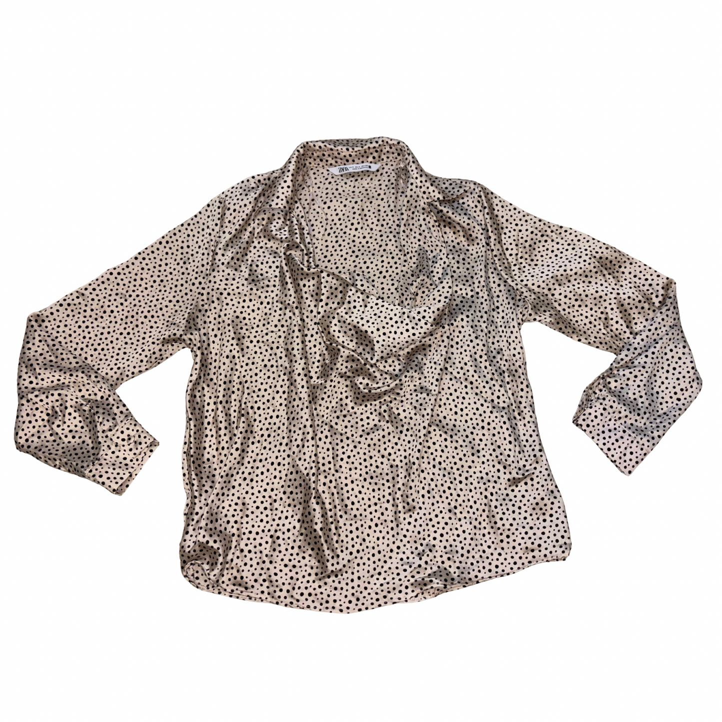 Zara Satin Polka Dot Blouse