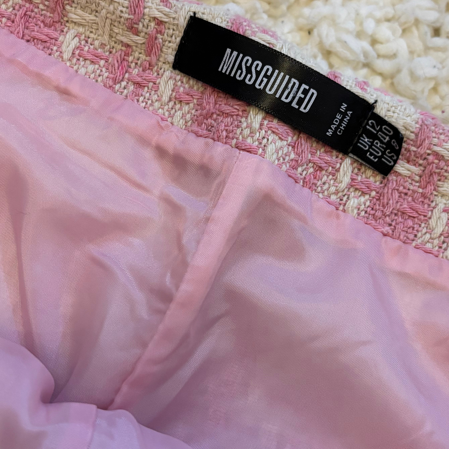 Missguided Pink Tweed Shorts