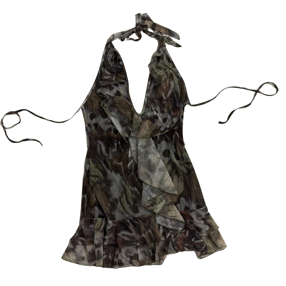 Mesh Halterneck Mini Dress