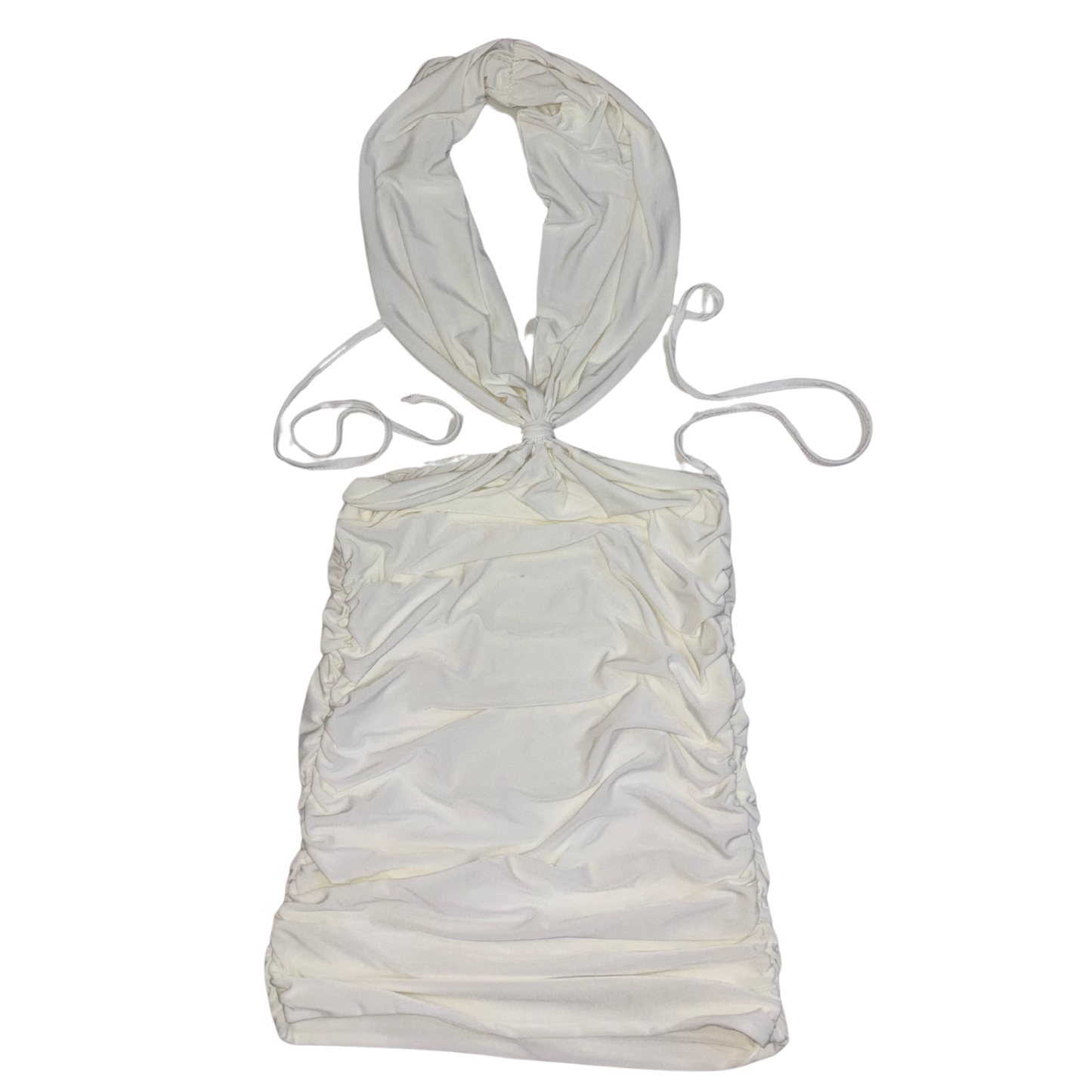 Ego White Halterneck Cut Out Backless Mini Dress