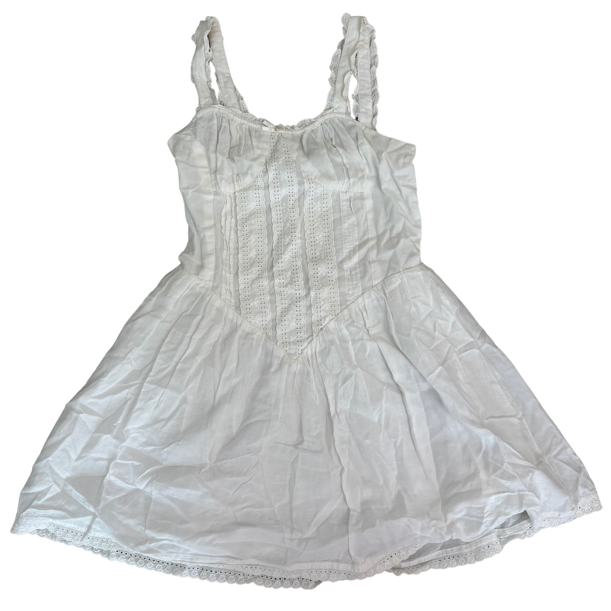 White Embroidered Mini Dress