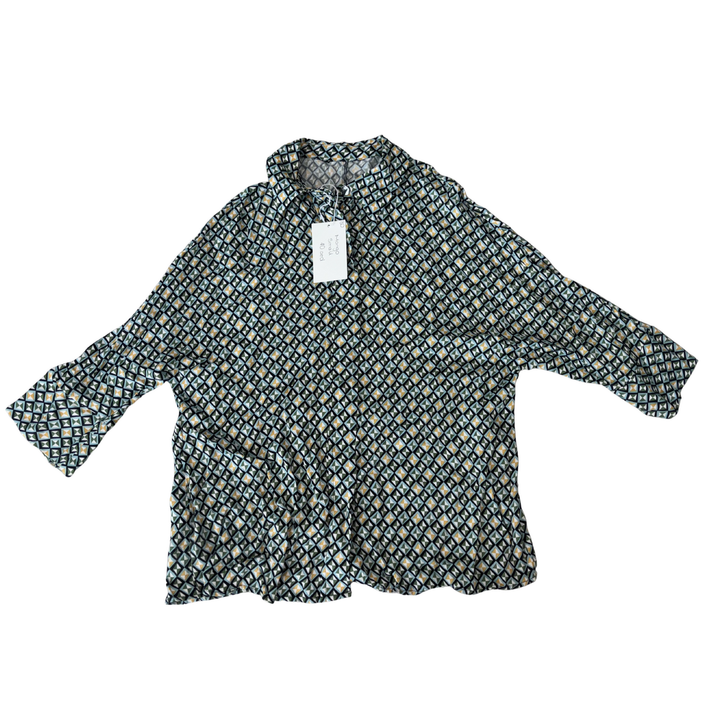 Mango Abstract Satin Shirt