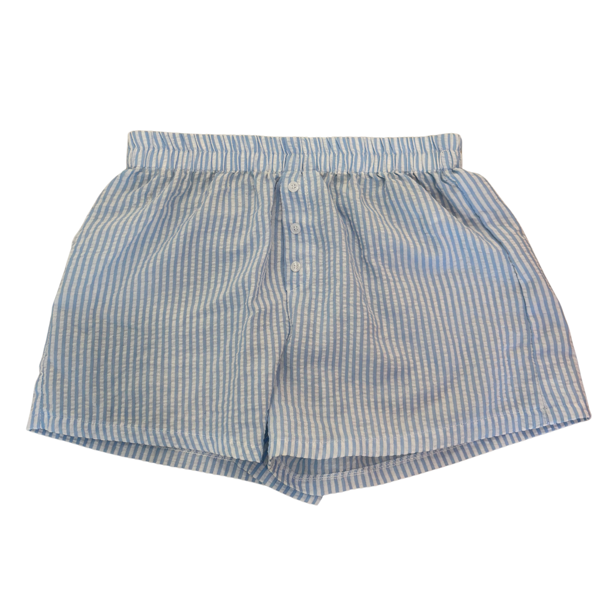 Blue & White Striped Shorts