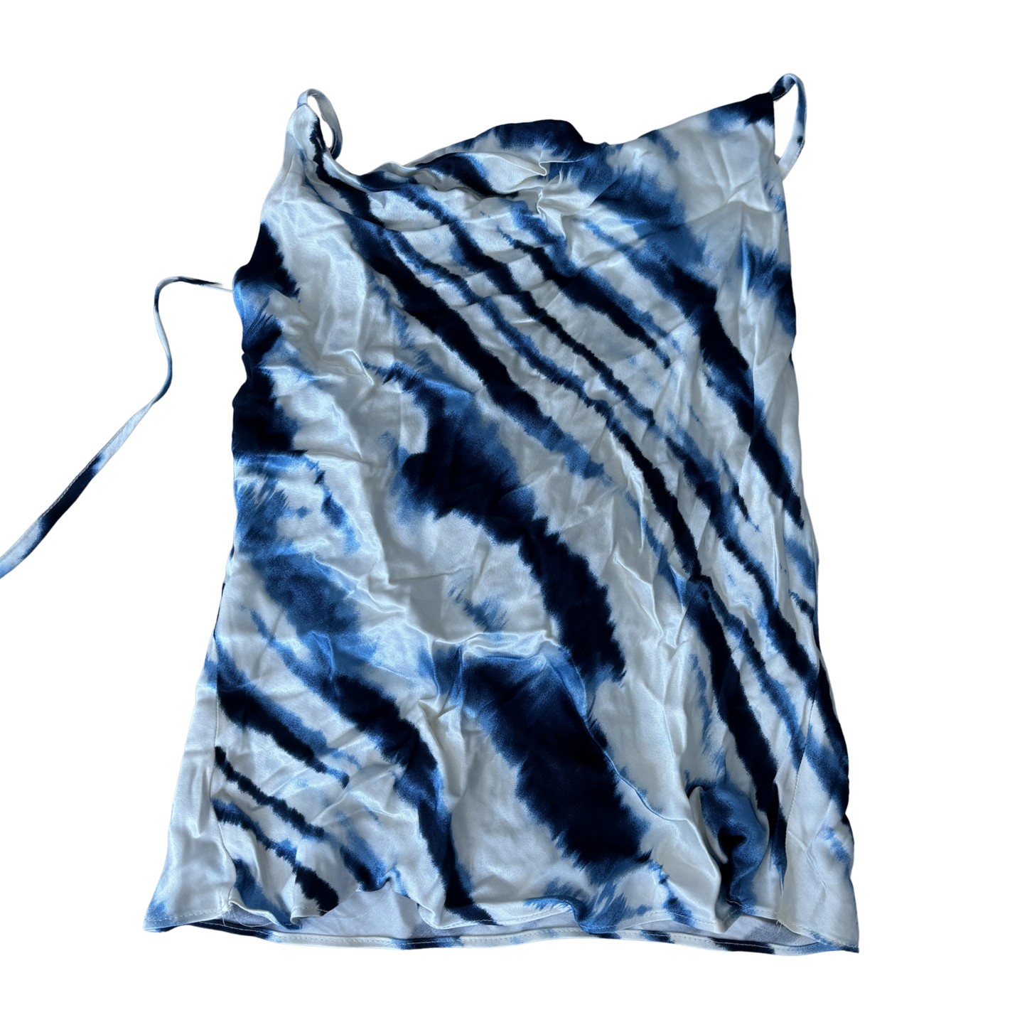 Topshop Abstract Satin Cowl Neck Top