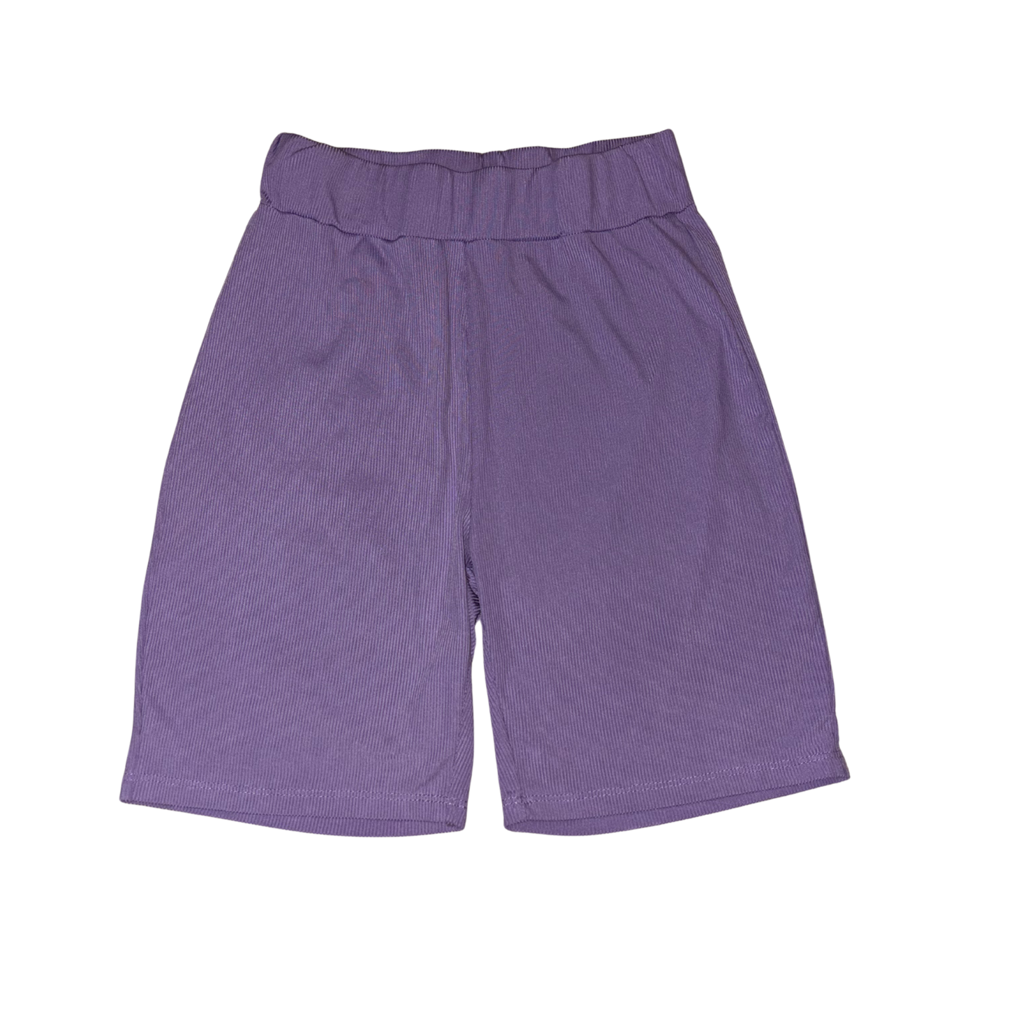 Purple Ribbed Cycling Shorts