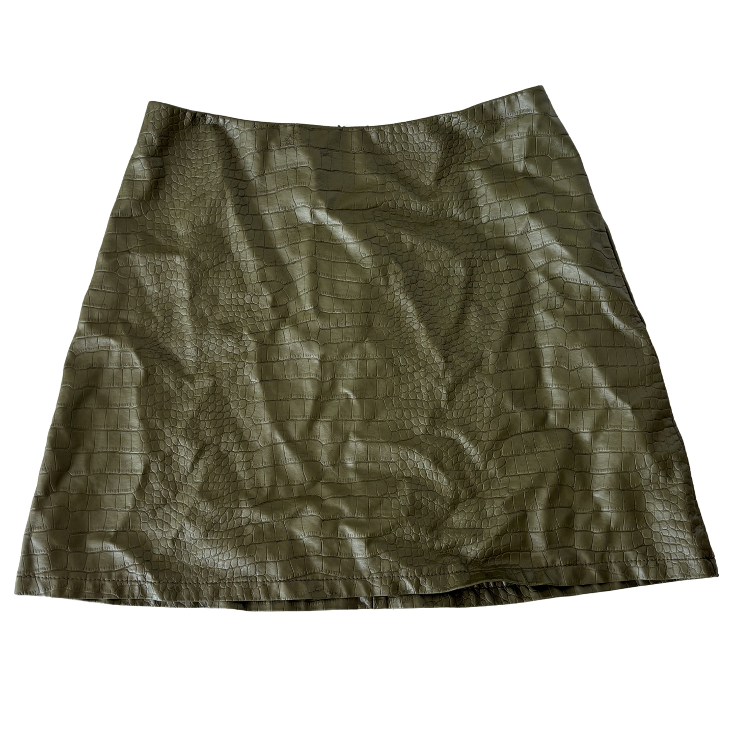 Green Snakeskin Mini Skirt