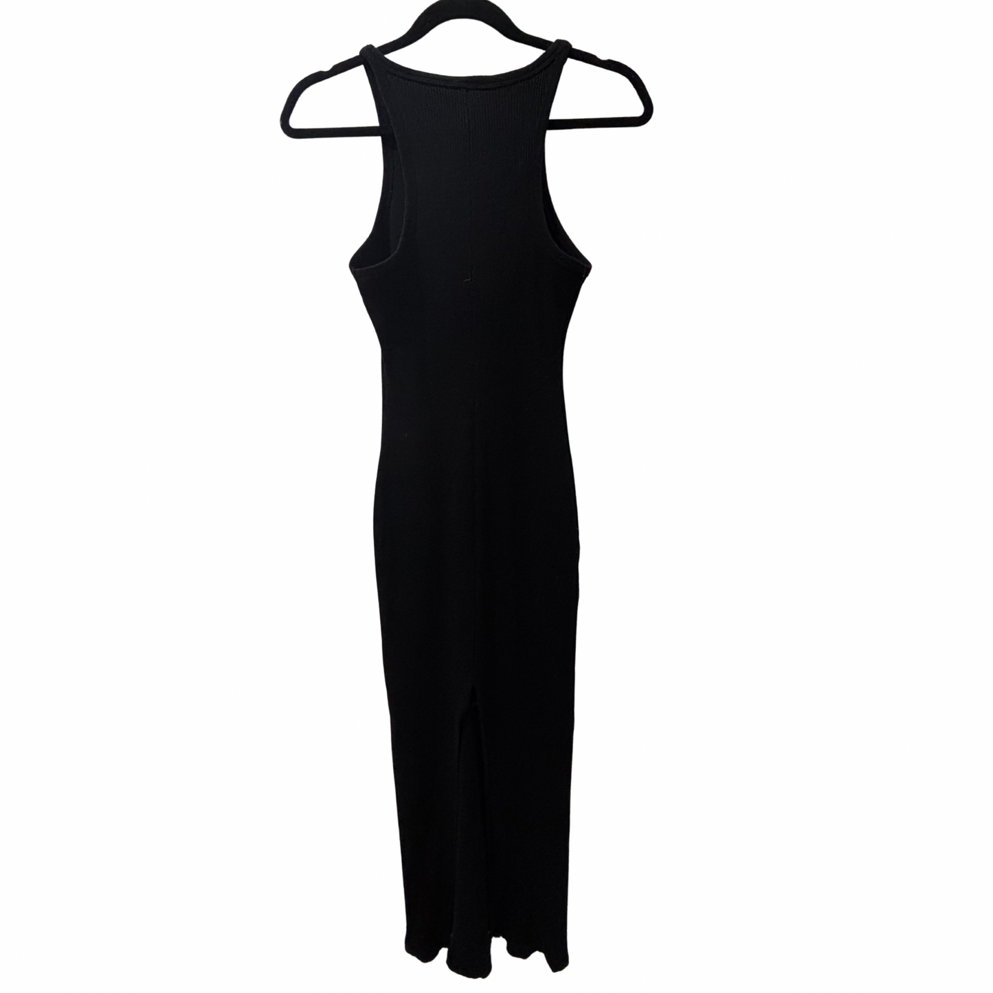 Bershka Black Ribbed Maxi Dress