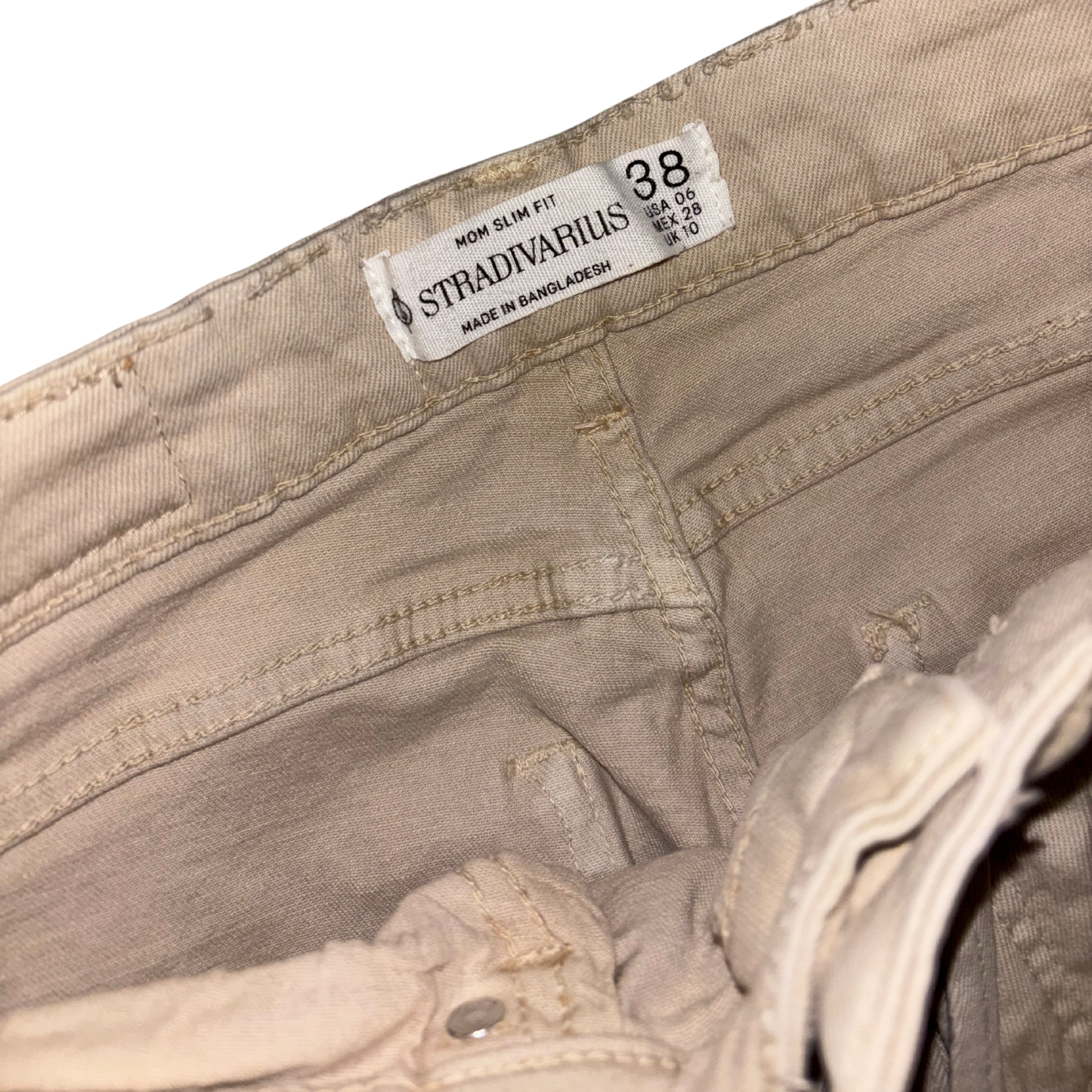Stradivarius Slim Fit Beige Jeans