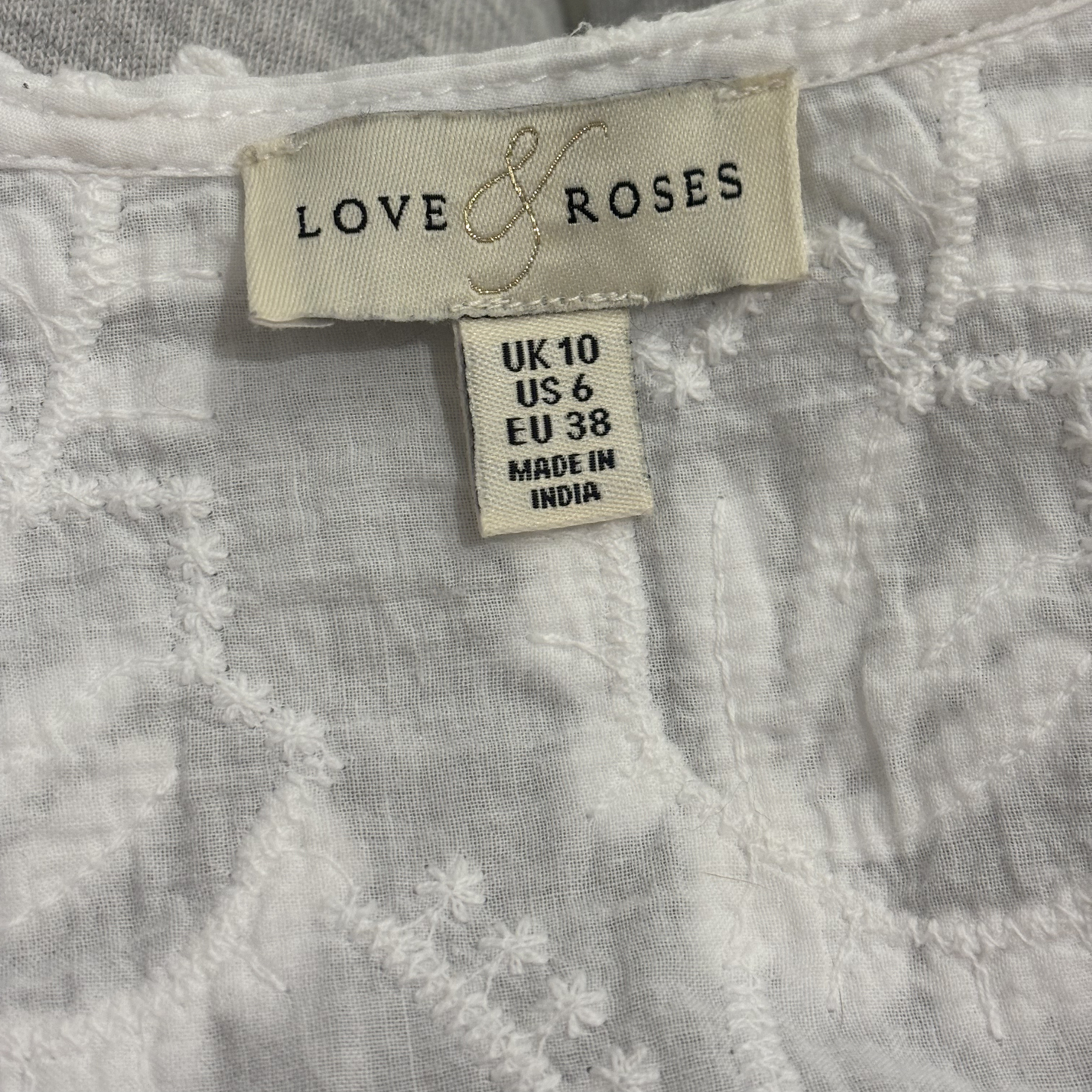 Love & Roses White Floral Button Up Top
