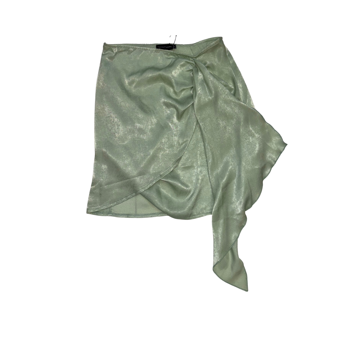 PLT Sage Satin Wrap Mini Skirt