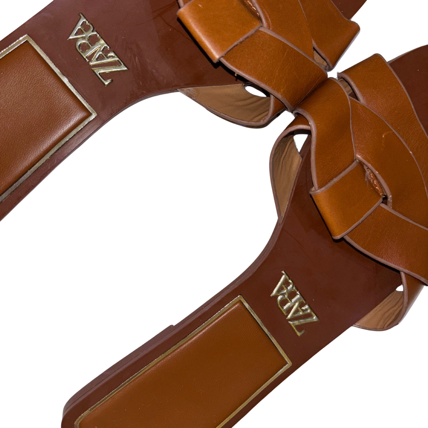 Zara Brown Leather Sandals