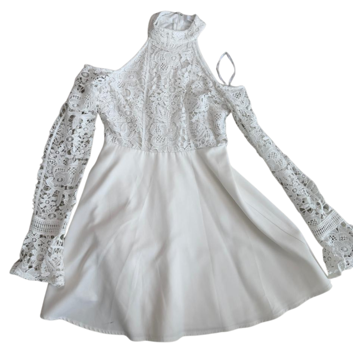 Missguided Halterneck Lace Mini Dress