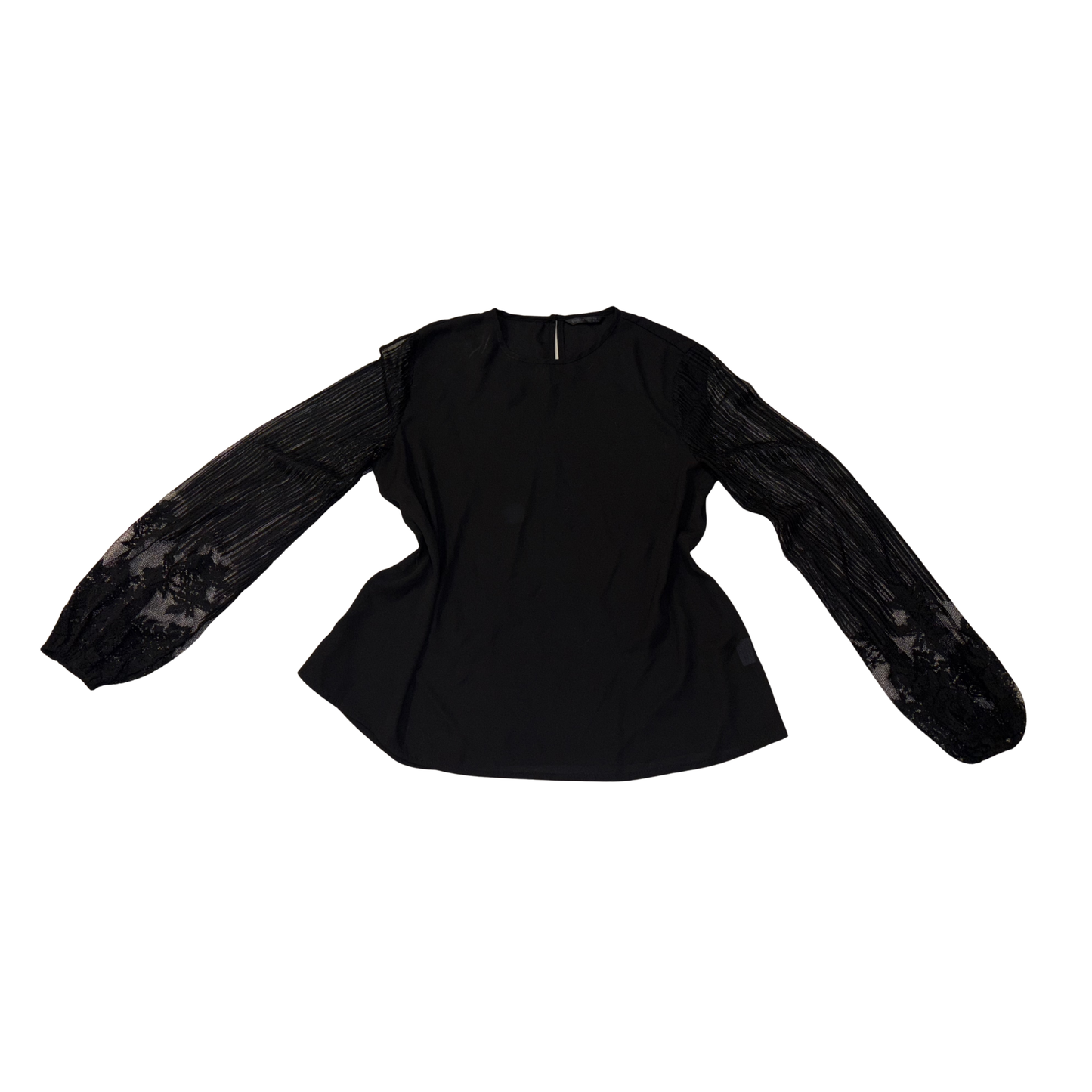 Black Sheer Sleeve Top