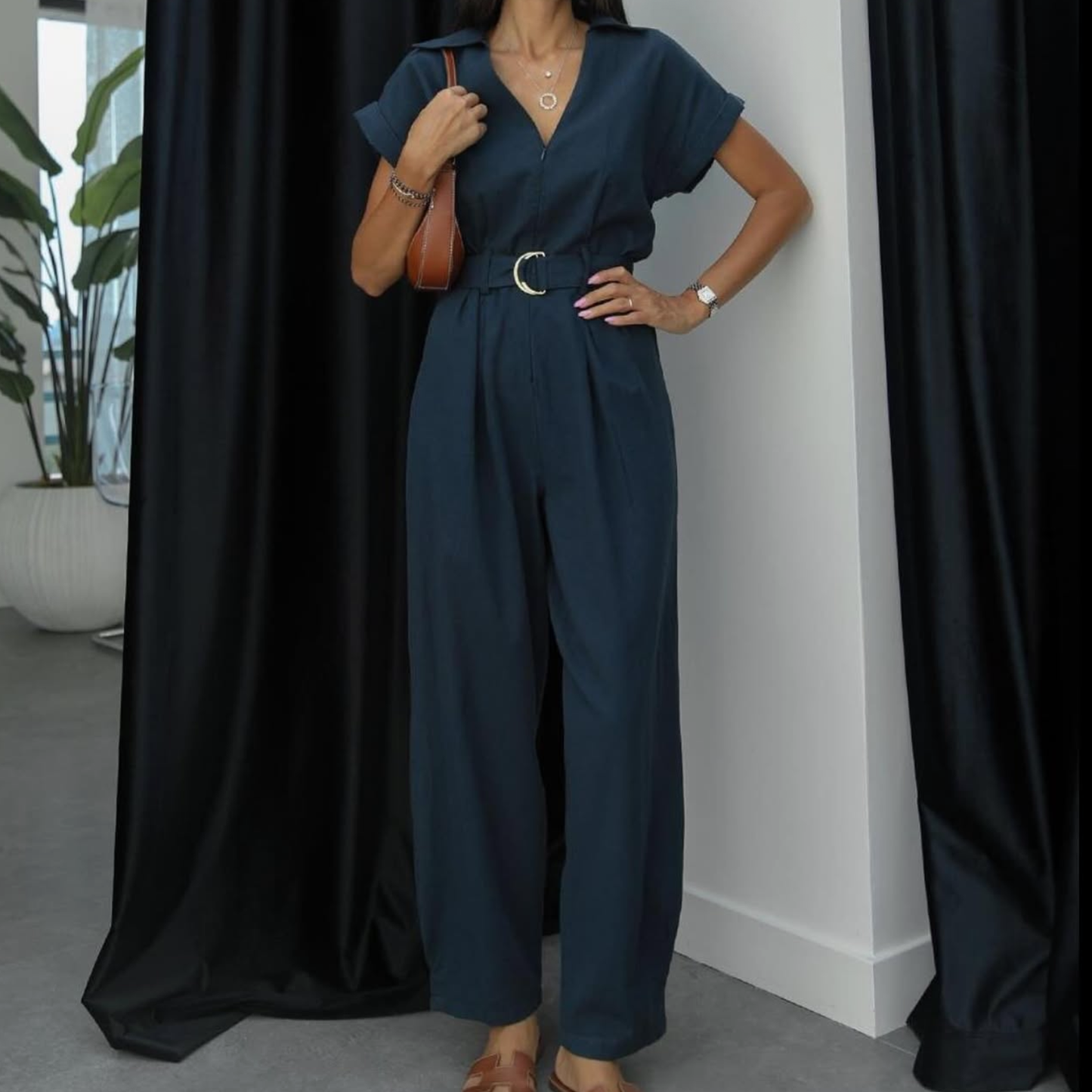 Zara Navy Jumpsuit