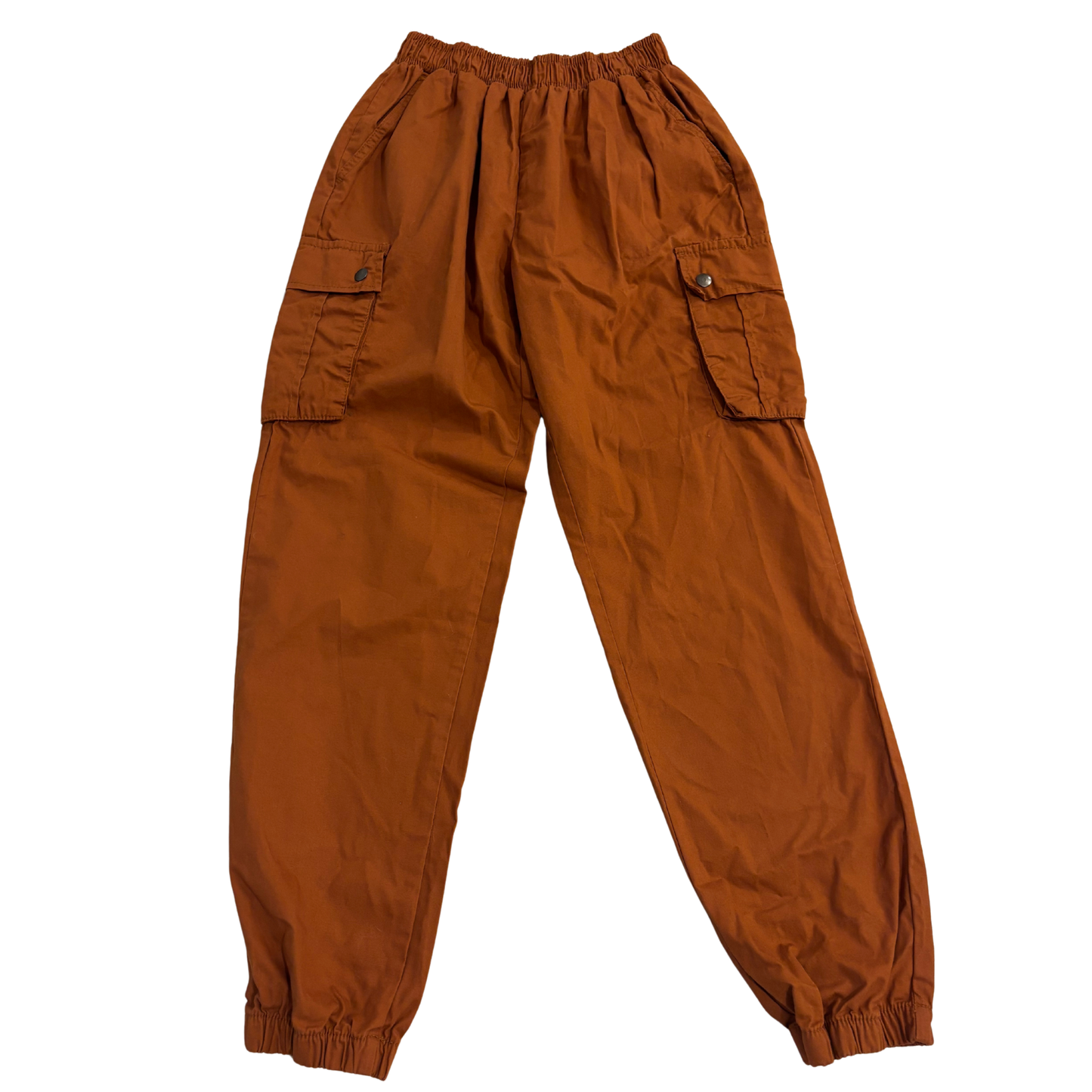 Rust Cuffed Cargo Pants