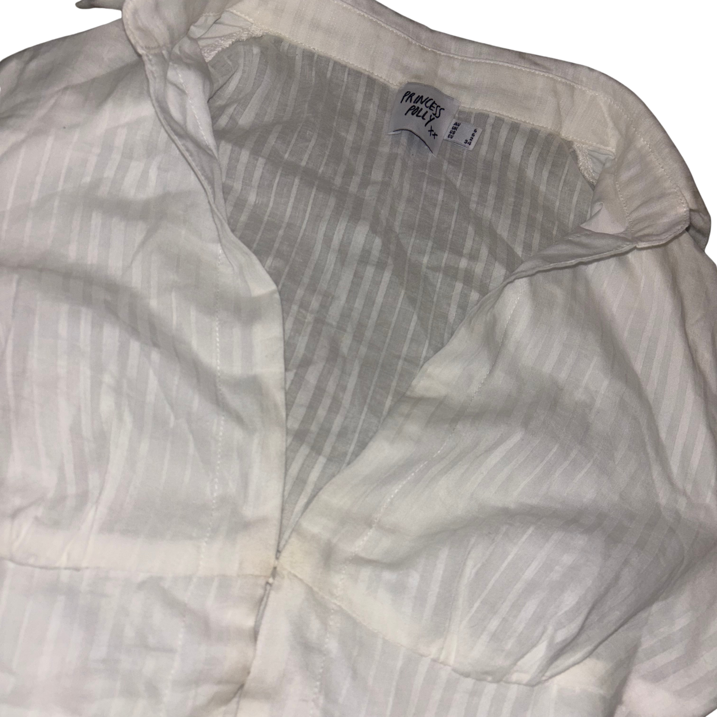 Princess Polly White Cropped Shirt