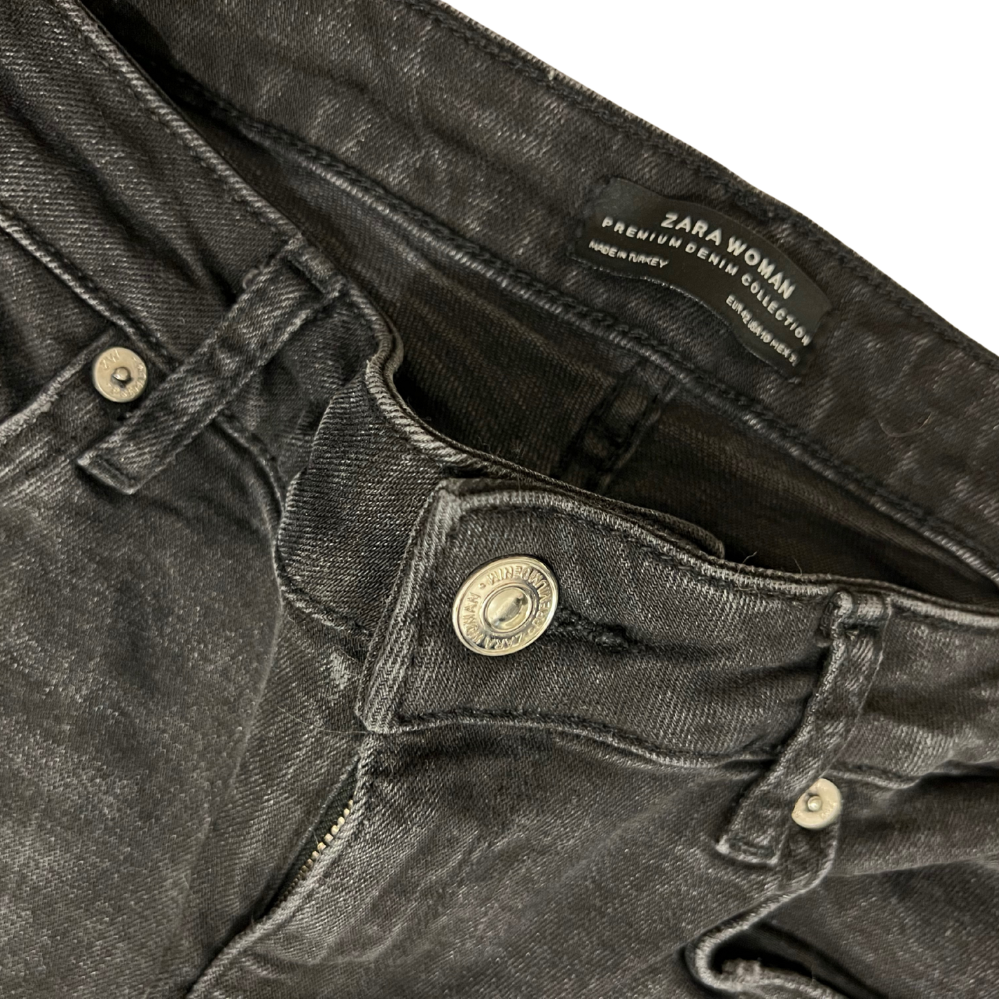 Zara Woman Black Bead Detail Skinny Jeans