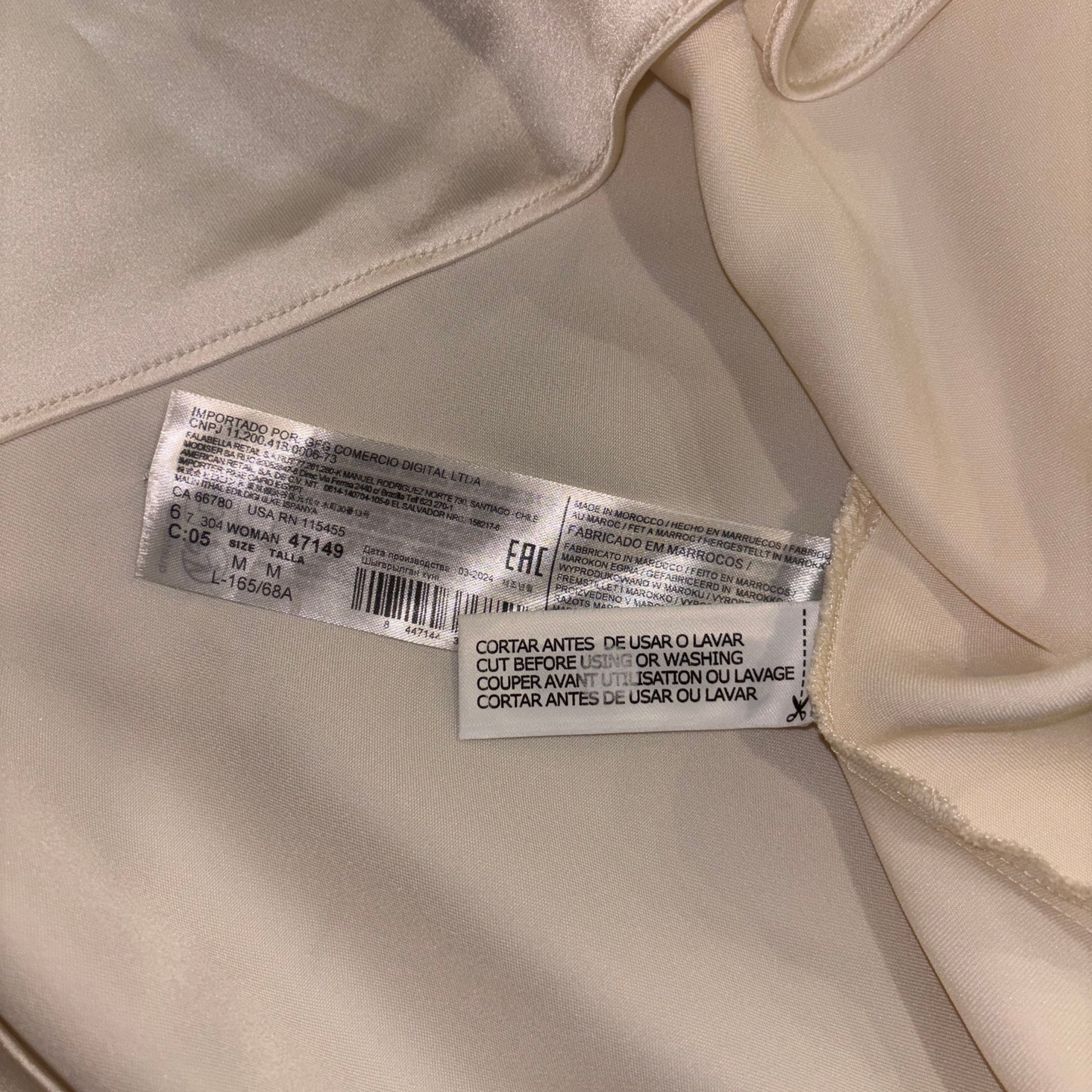 Zara Cream Satin Maxi Skirt