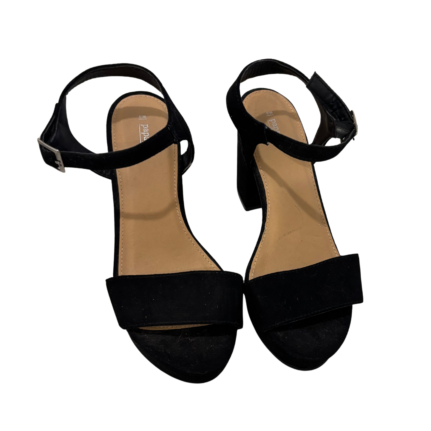 Papaya Black Chunky Heels